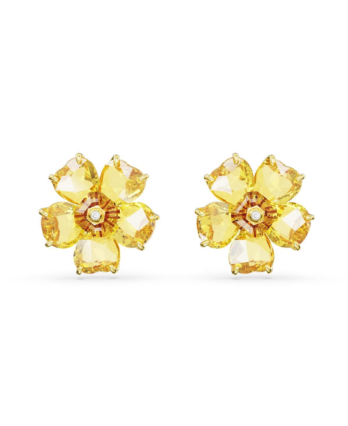 Swarovski Florere Yellow Flower Crystal Stud Earrings Product Image