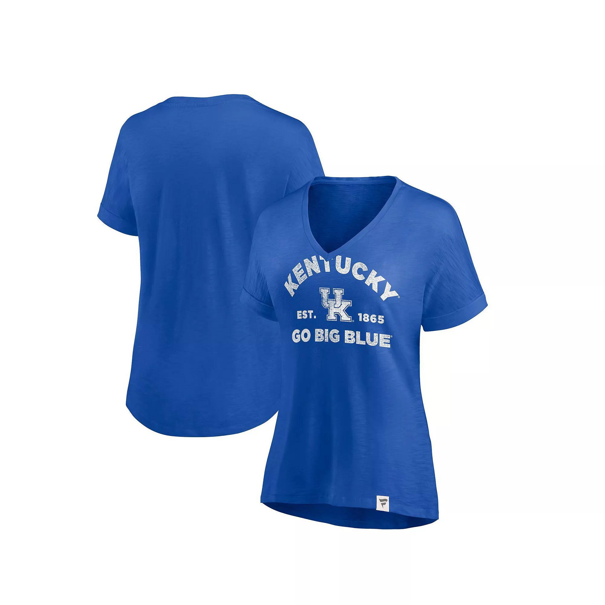 Women's Fanatics Royal Kentucky Wildcats True Classics Slub Flowy V-Neck T-Shirt,  Product Image