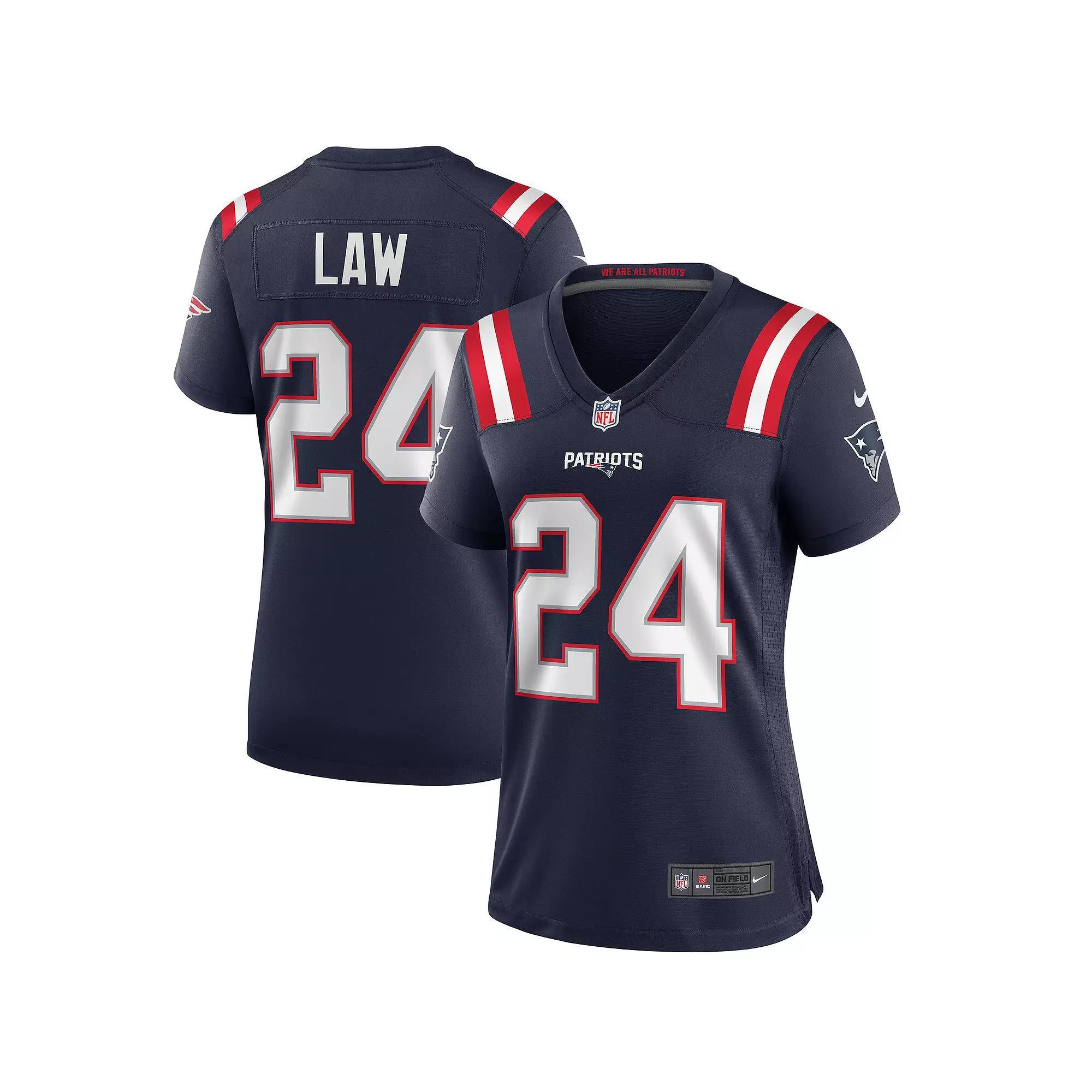 Women's Nike Ty Law Navy New England Patriots Game Retired Player Jersey, Size: Large, Blue Product Image