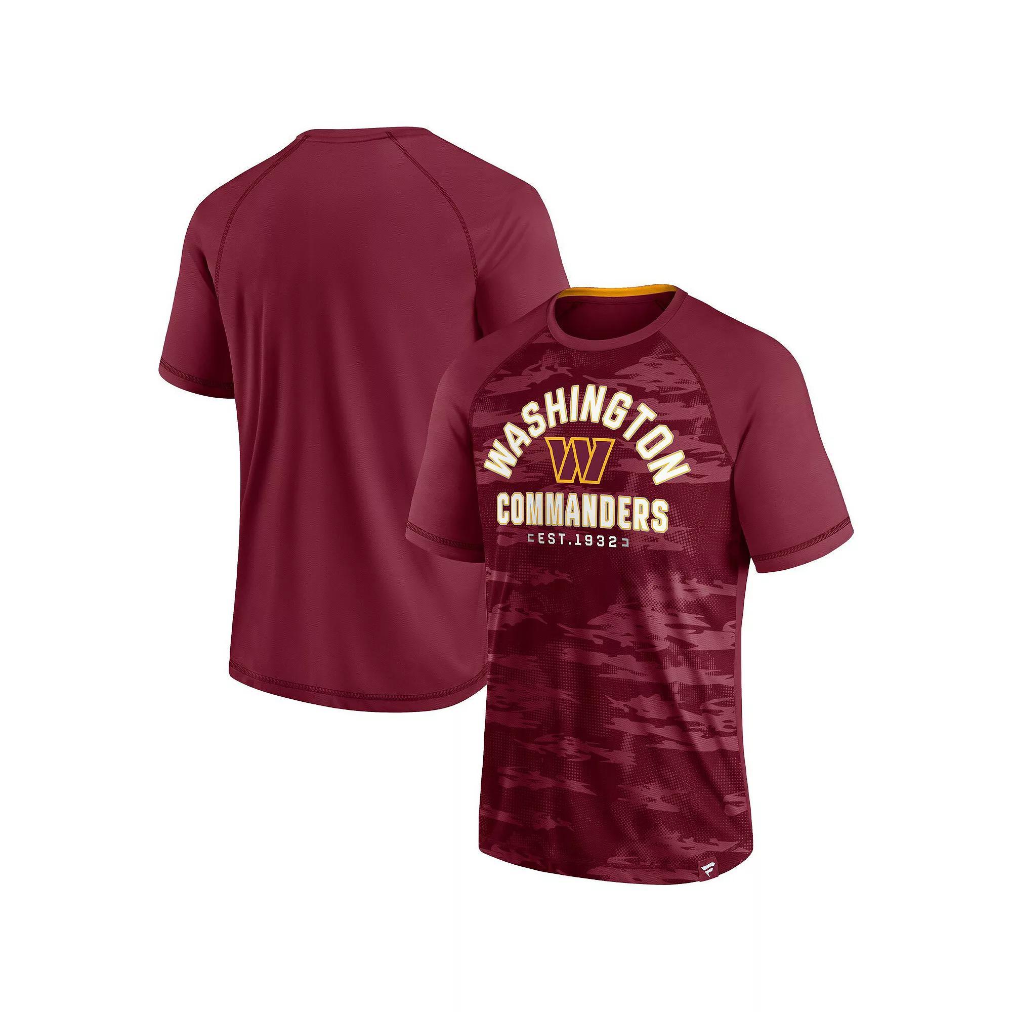 Men's Fanatics Branded Burgundy Washington Commanders Hail Mary Raglan T-Shirt,  Product Image