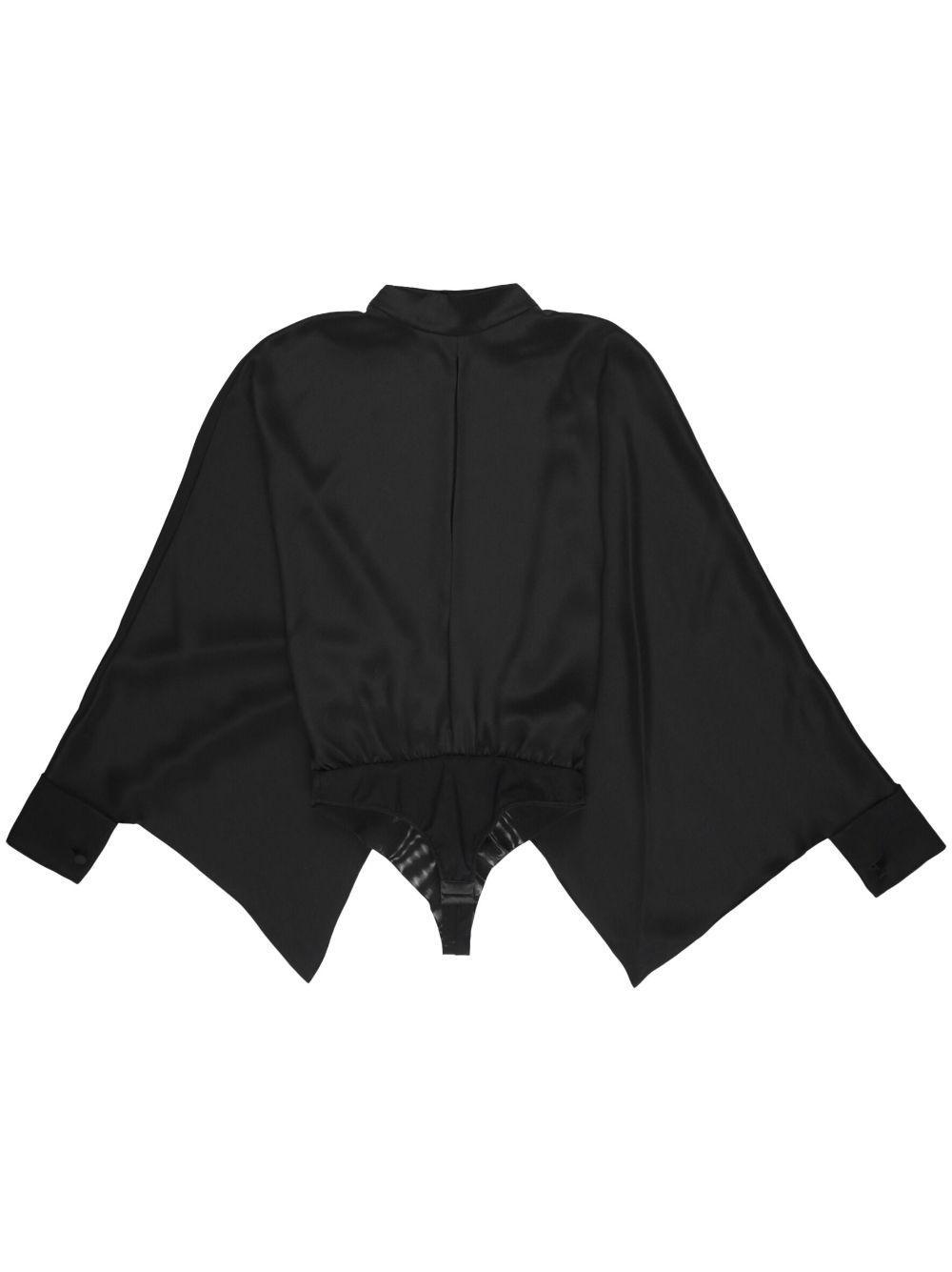 TOM FORD Wide-sleeve Silk Bodysuit In Black Product Image