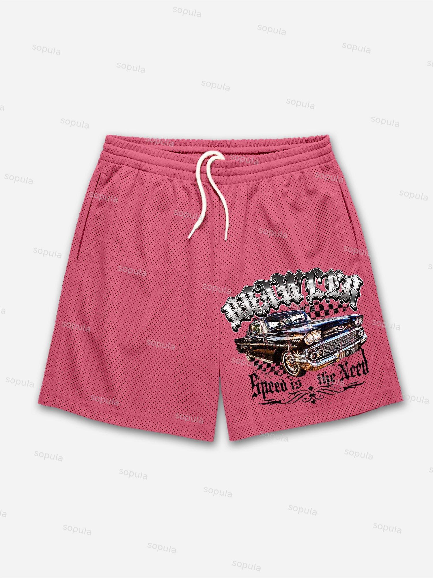 Racing Brawler Print Mesh Shorts Product Image