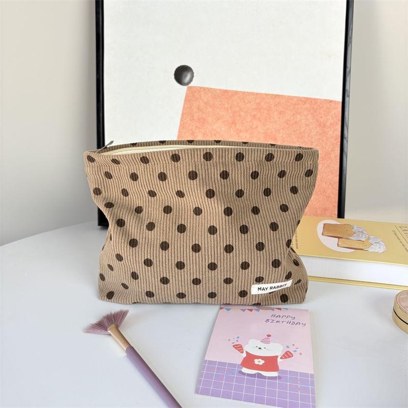 Dotted Corduroy Makeup Pouch Product Image