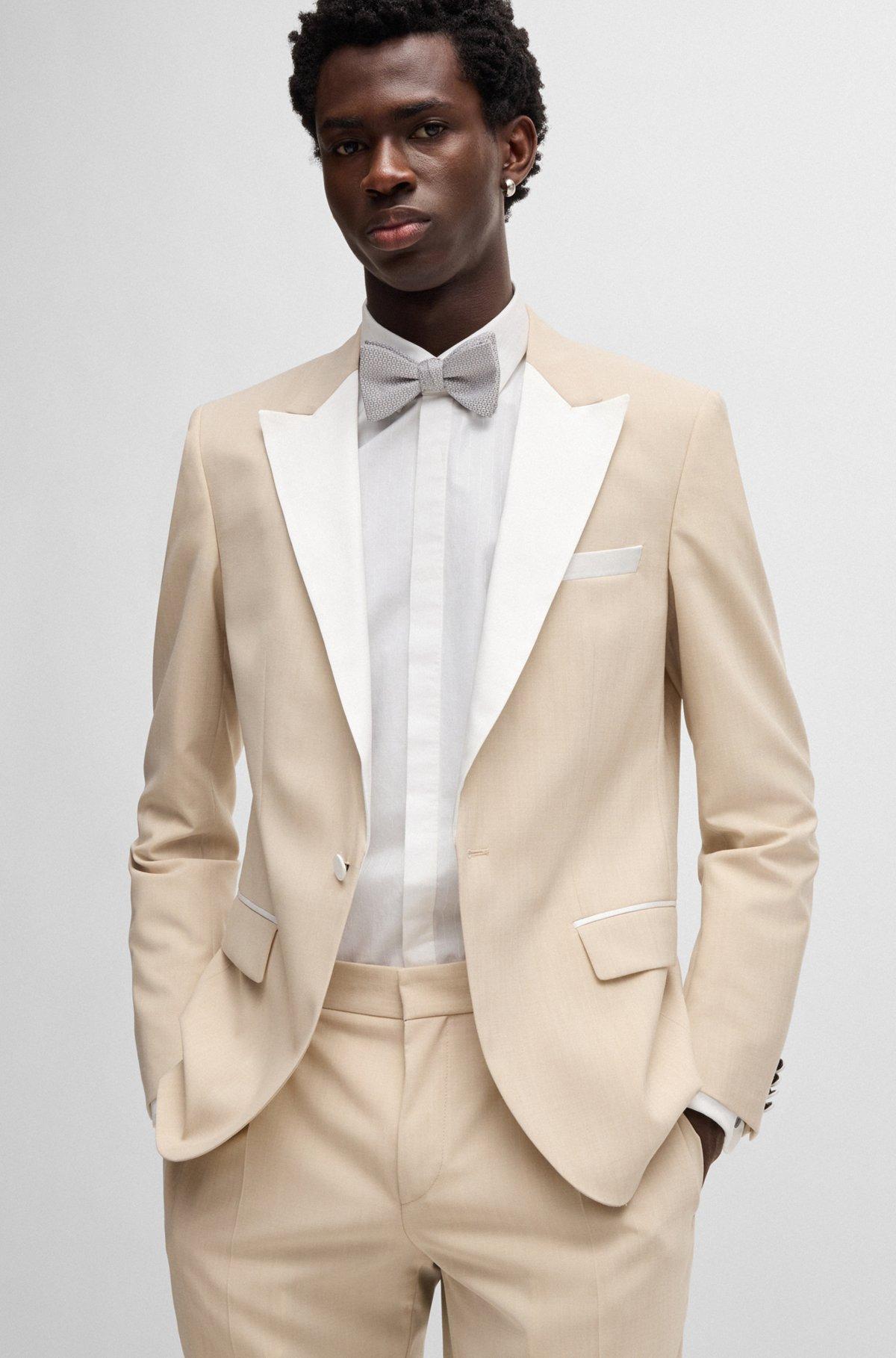 Slim-fit shirt in a striped cotton blend Product Image