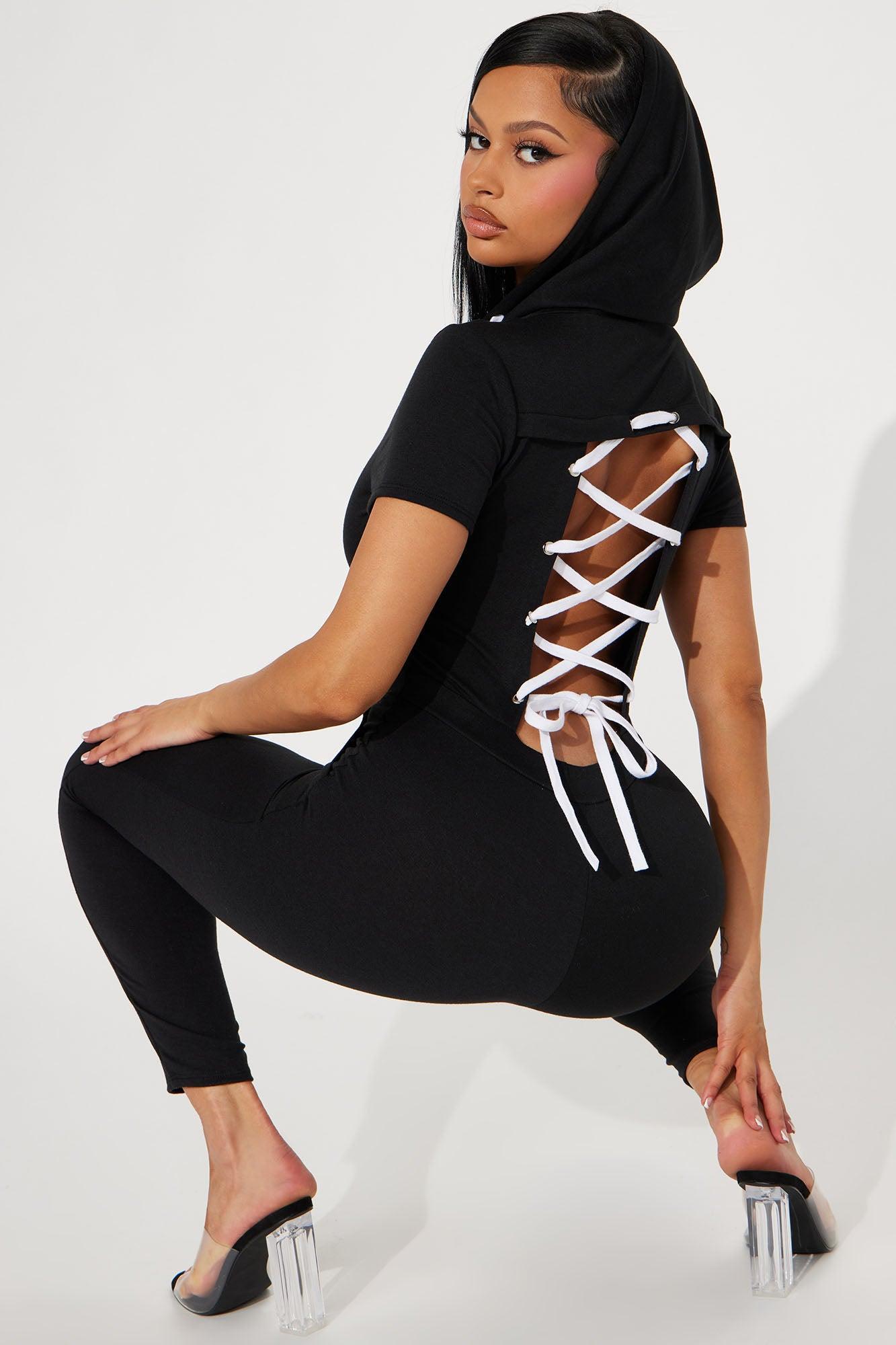 Chill Day Short Sleeve Jumpsuit - Black Product Image