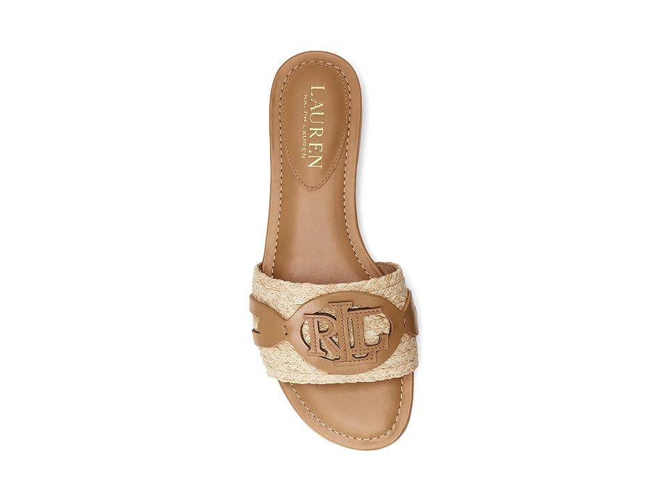 Lauren Ralph Lauren Alegra Raffia Leather Slide Sandal Women's Sandals Product Image