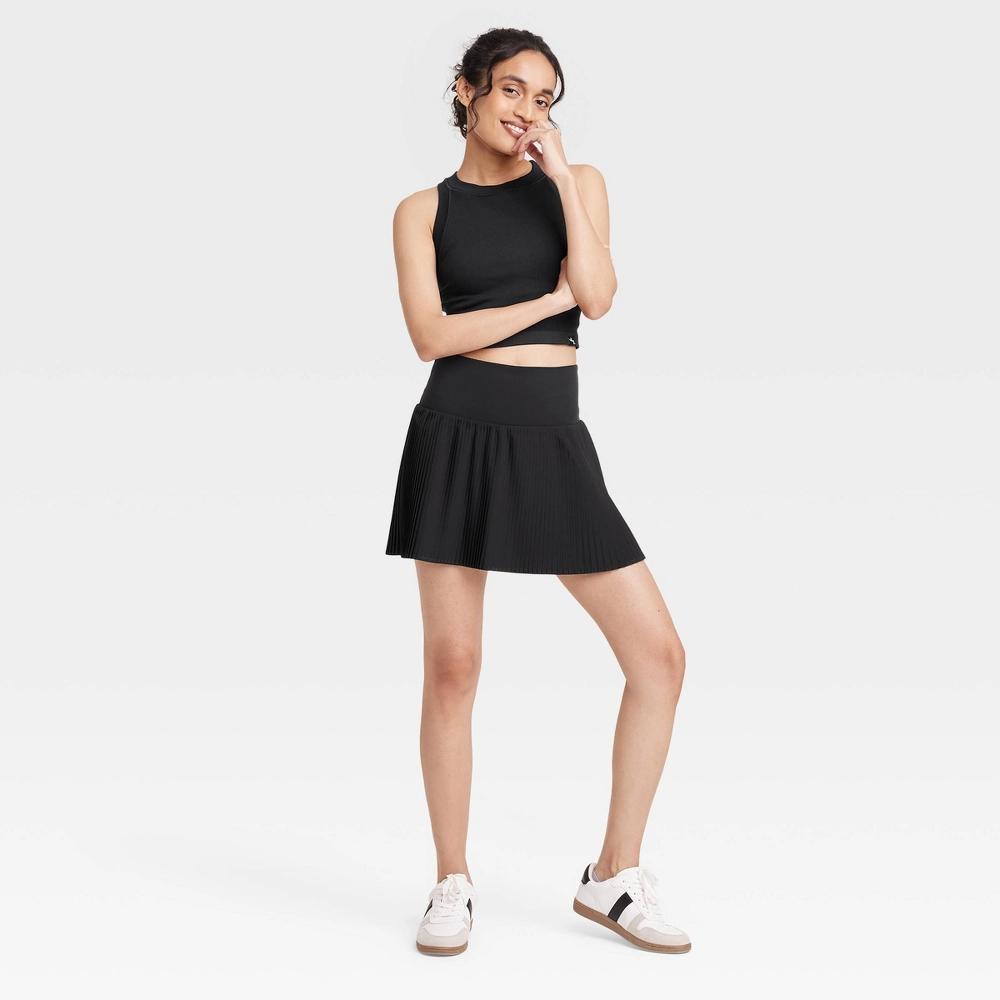 Womens Mini Pleated High-Rise Skort - JoyLab Black XXL Product Image