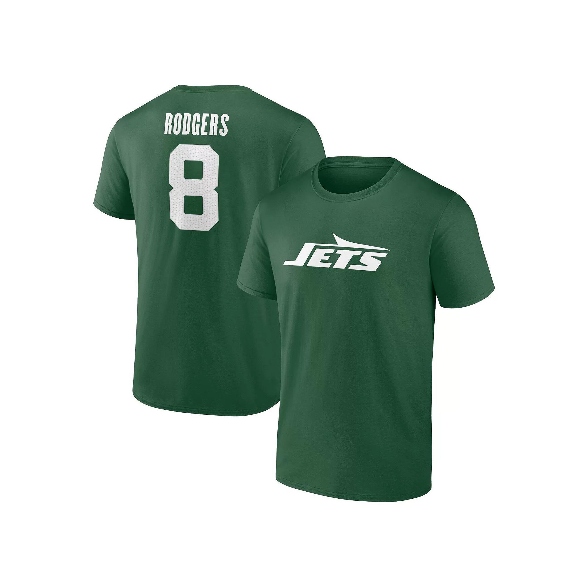 Men's Fanatics Aaron Rodgers Green New York Jets Player Icon Name & Number T-Shirt, Size: Large Product Image