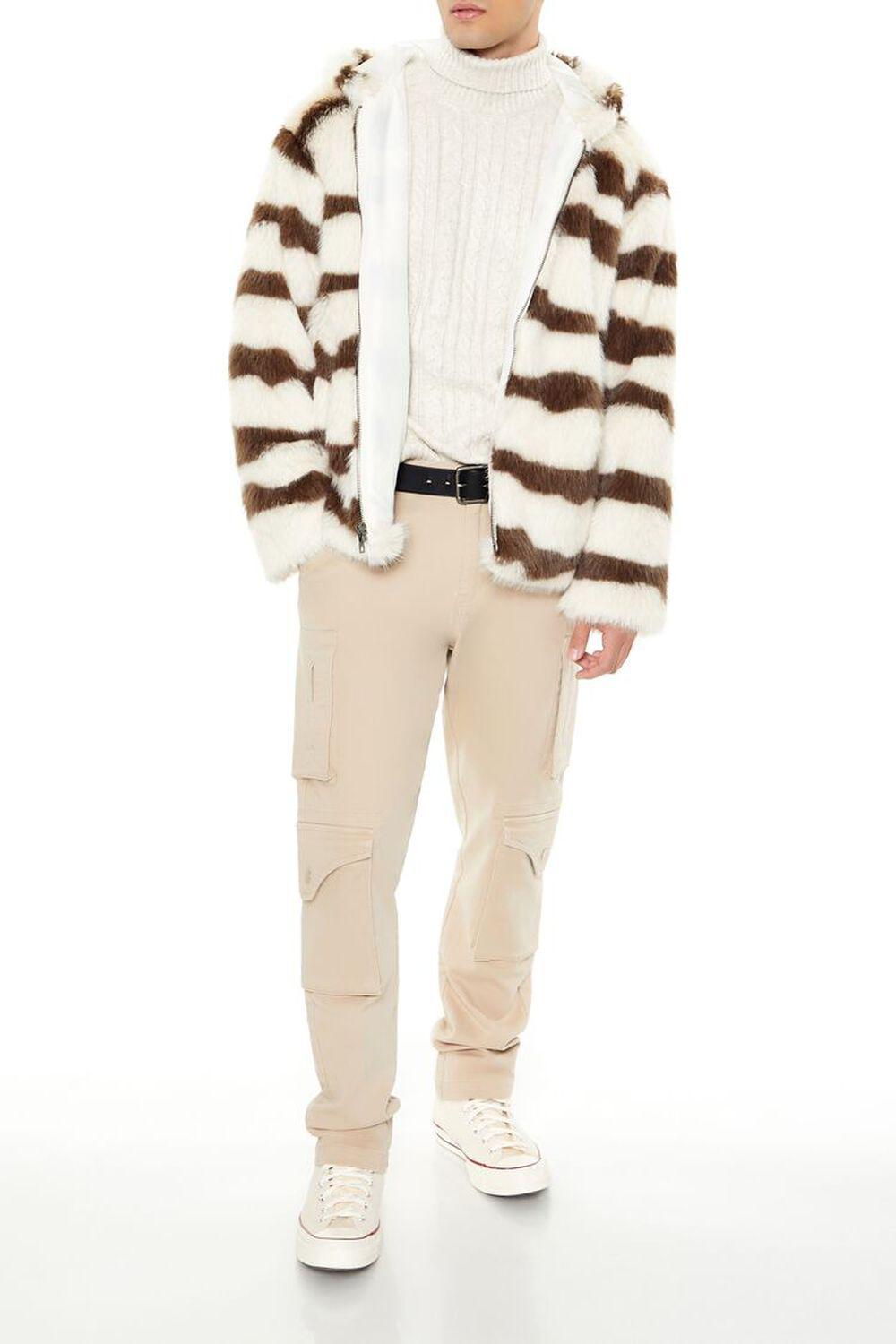 Striped Faux Fur Jacket | Forever 21 Product Image