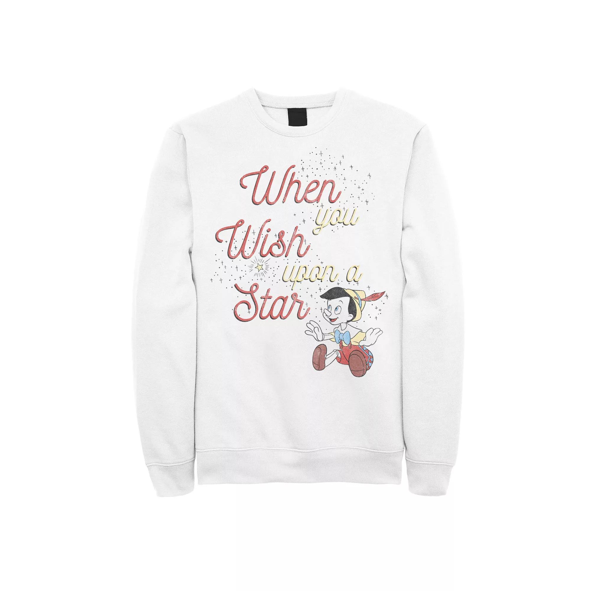 Disney's Pinocchio When You Wish Upon A Star Men's Sweatshirt, Size: XL, White Product Image