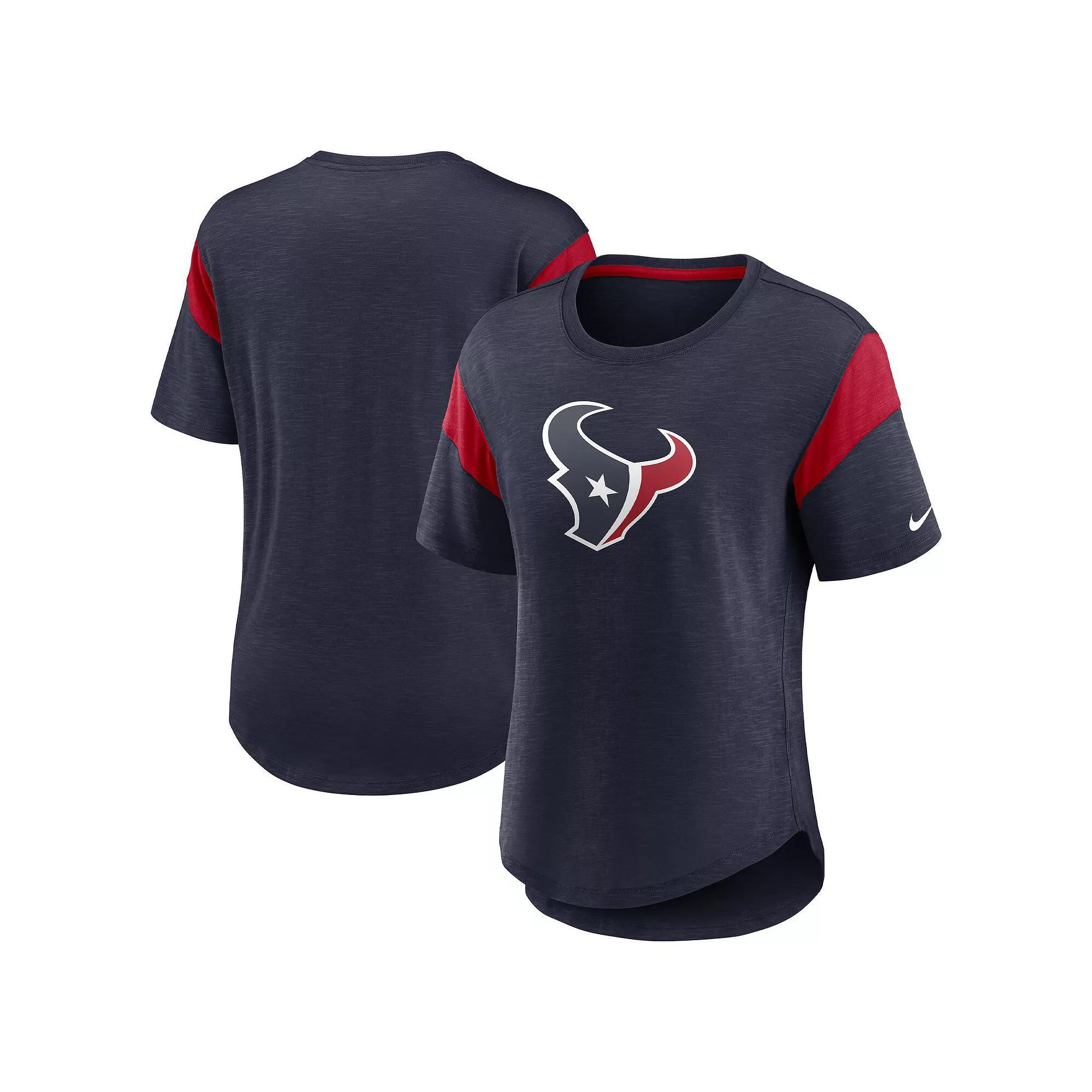 Women's Nike Heather Navy Houston Texans Primary Logo Fashion Top,  Product Image