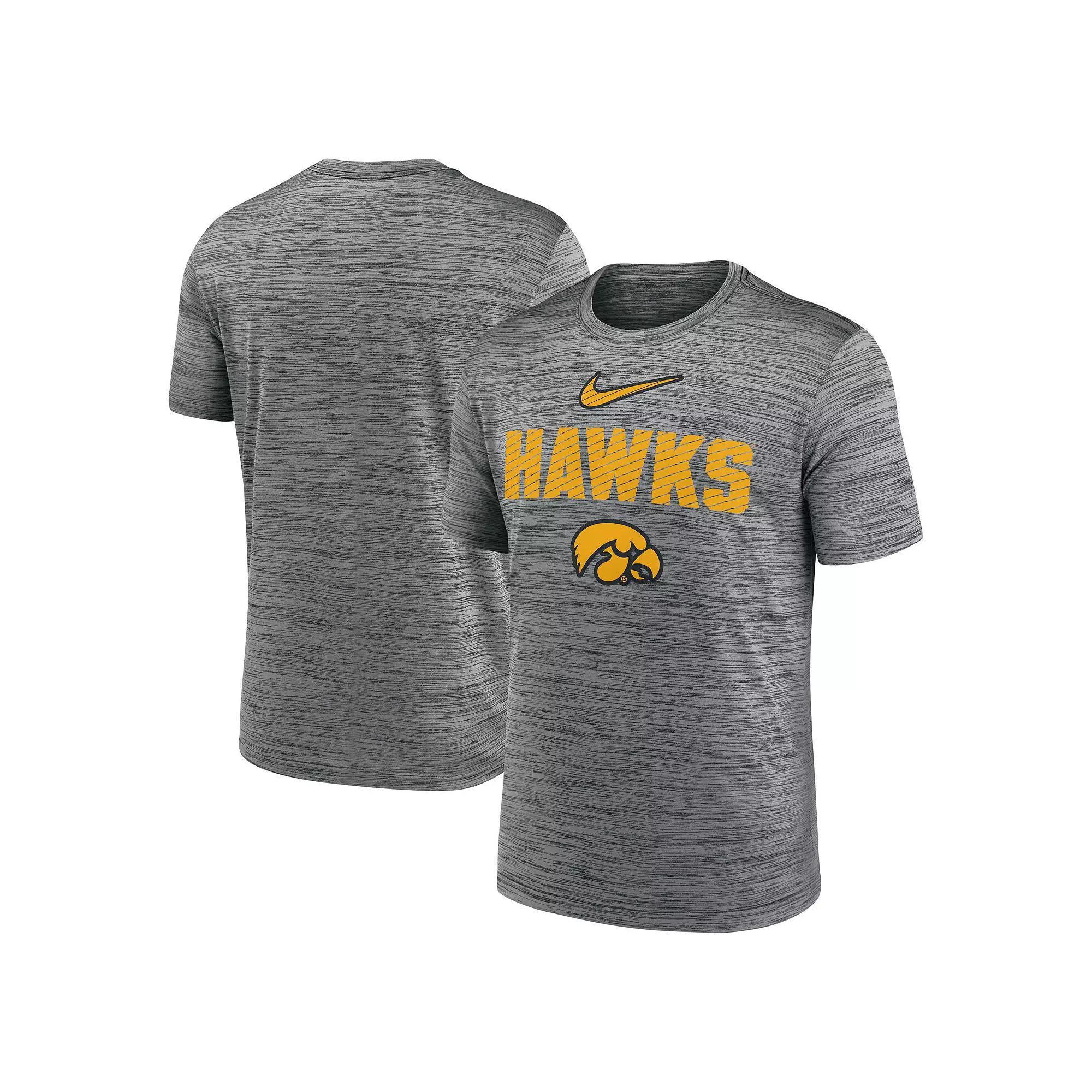 Men's Nike Anthracite Iowa Hawkeyes Campus Slant Velocity Performance T-Shirt,  Product Image