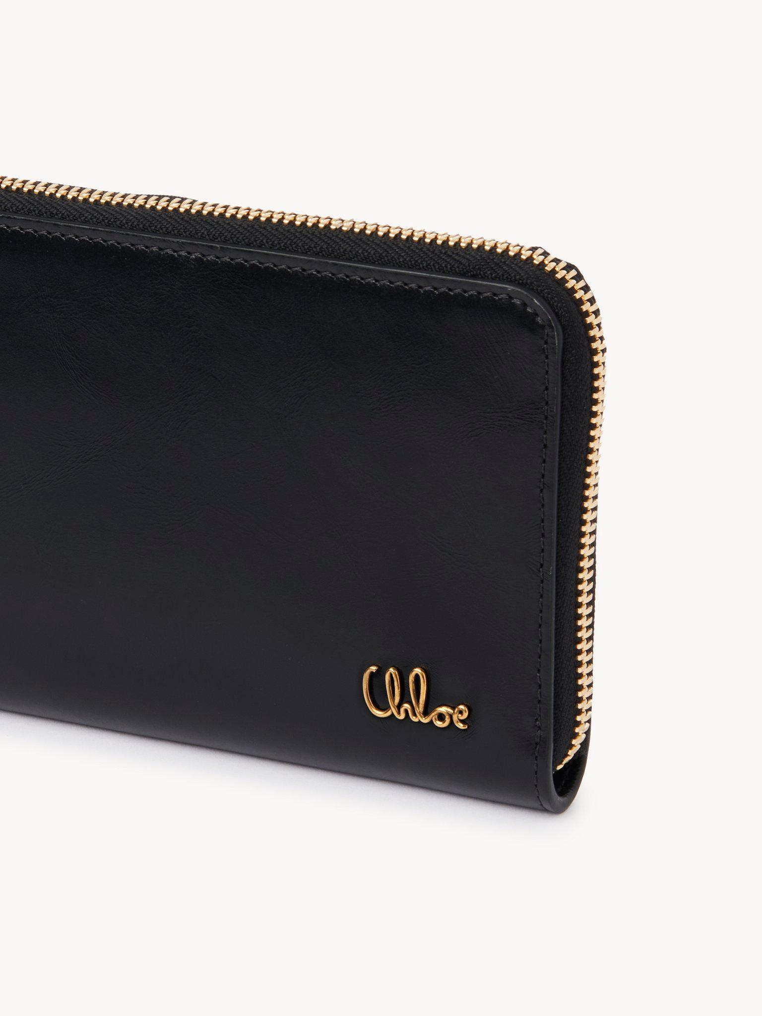 Chloé Iconic zipped long wallet in shiny leather Product Image