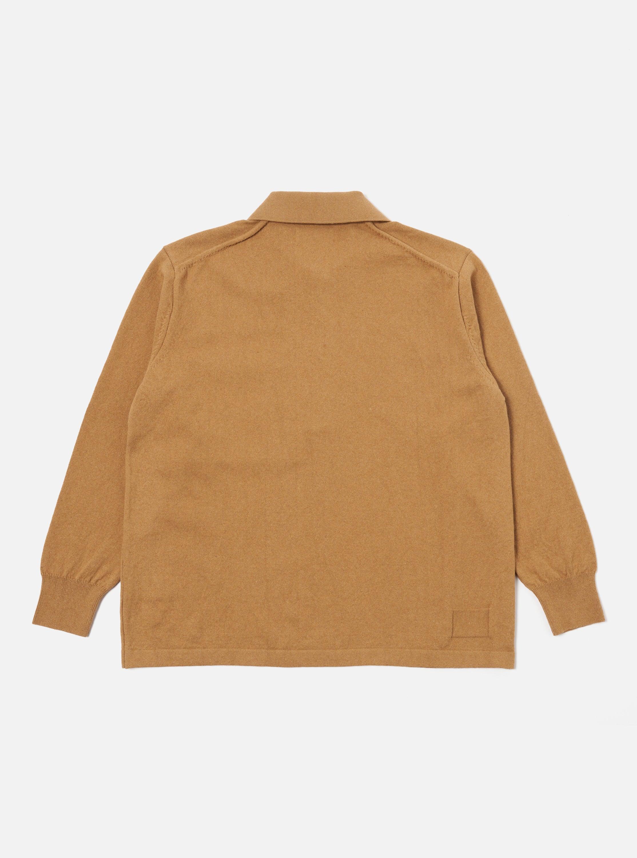 Universal Works L/S Pullover Knit Shirt in Cumin Eco Cotton Product Image