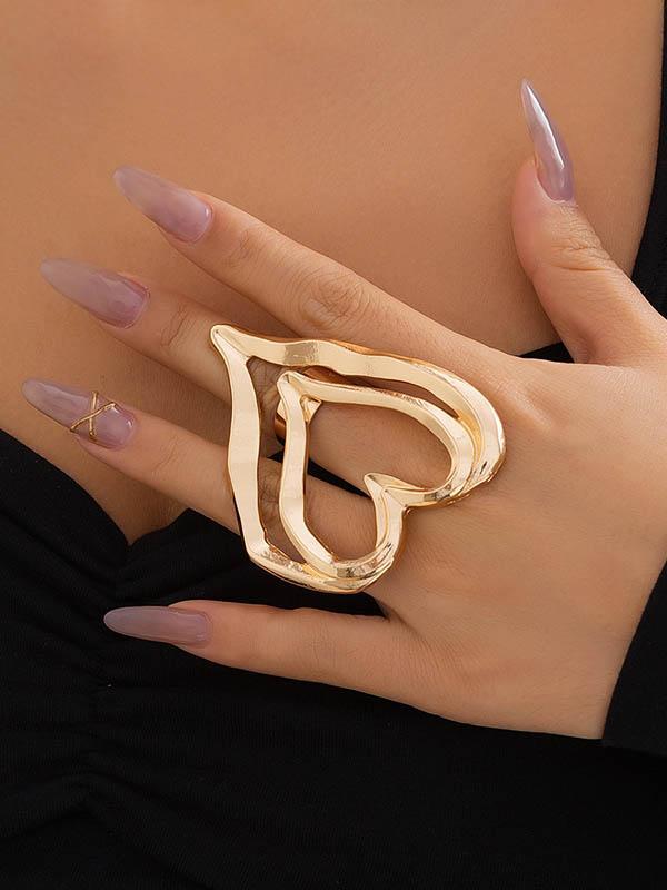 Heart Shape Solid Color Rings Accessories Product Image