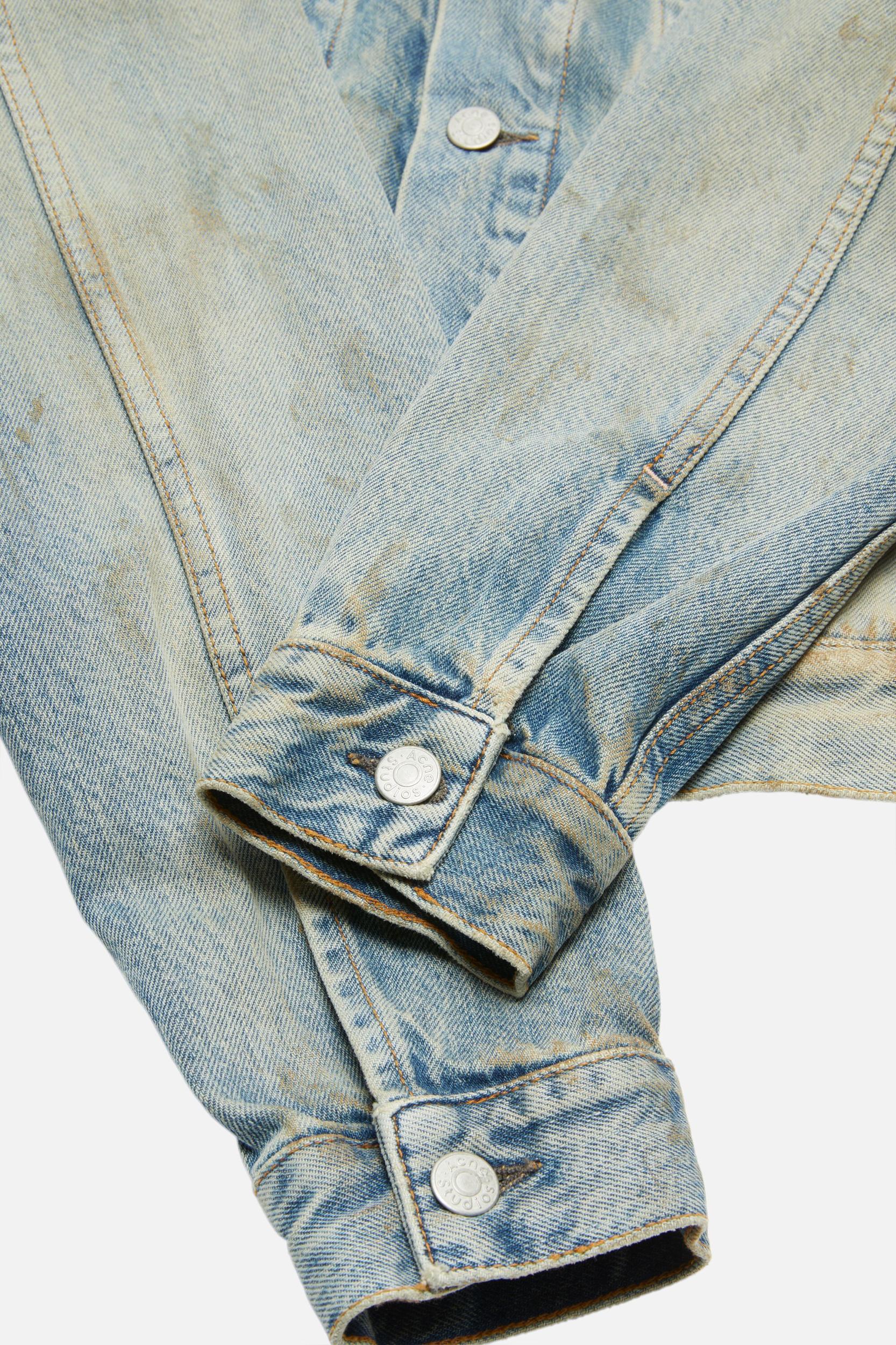 Denim jacket with hood Product Image