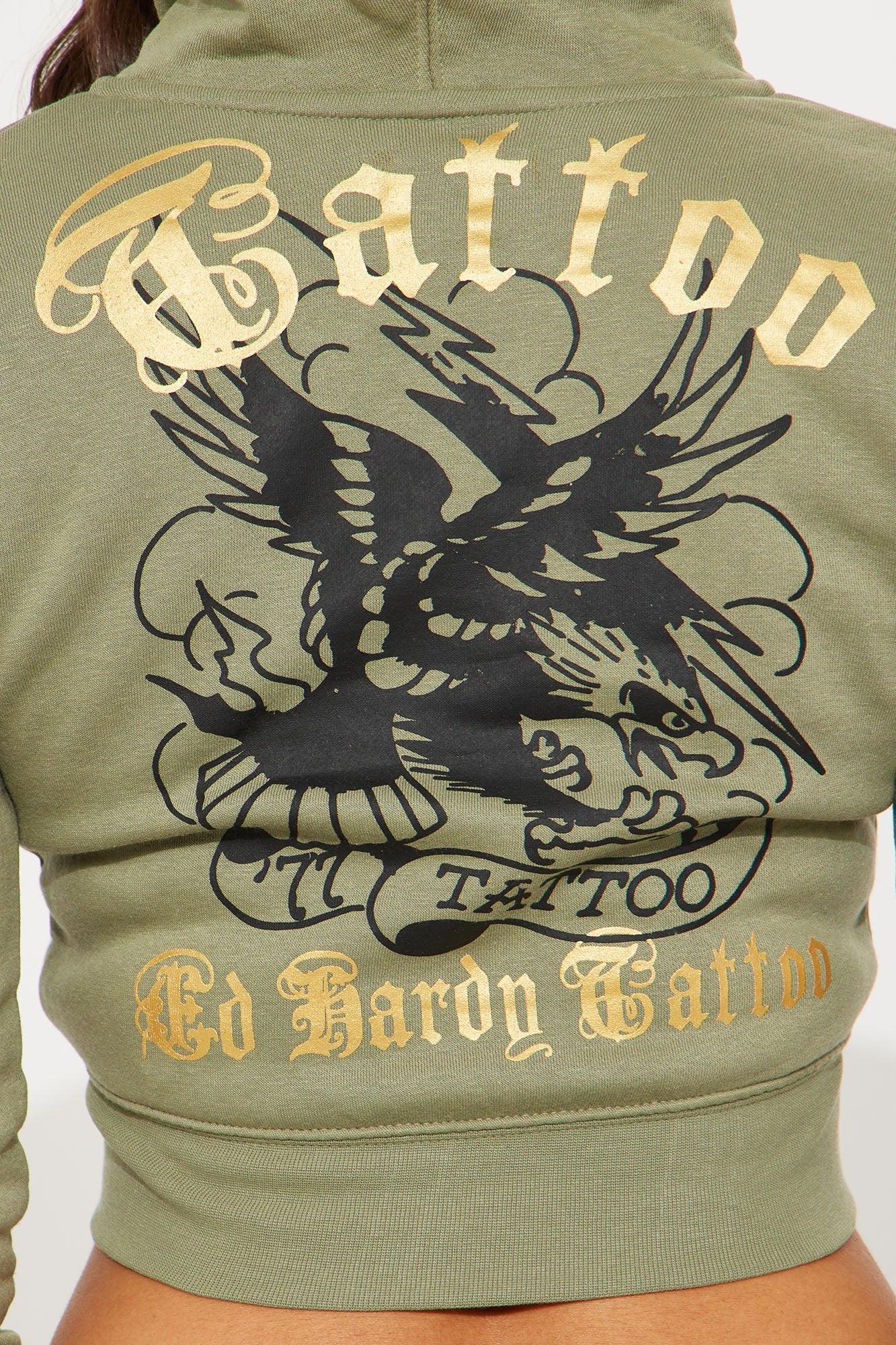 Ed Hardy Broken Hearts Short Set - Sage Product Image