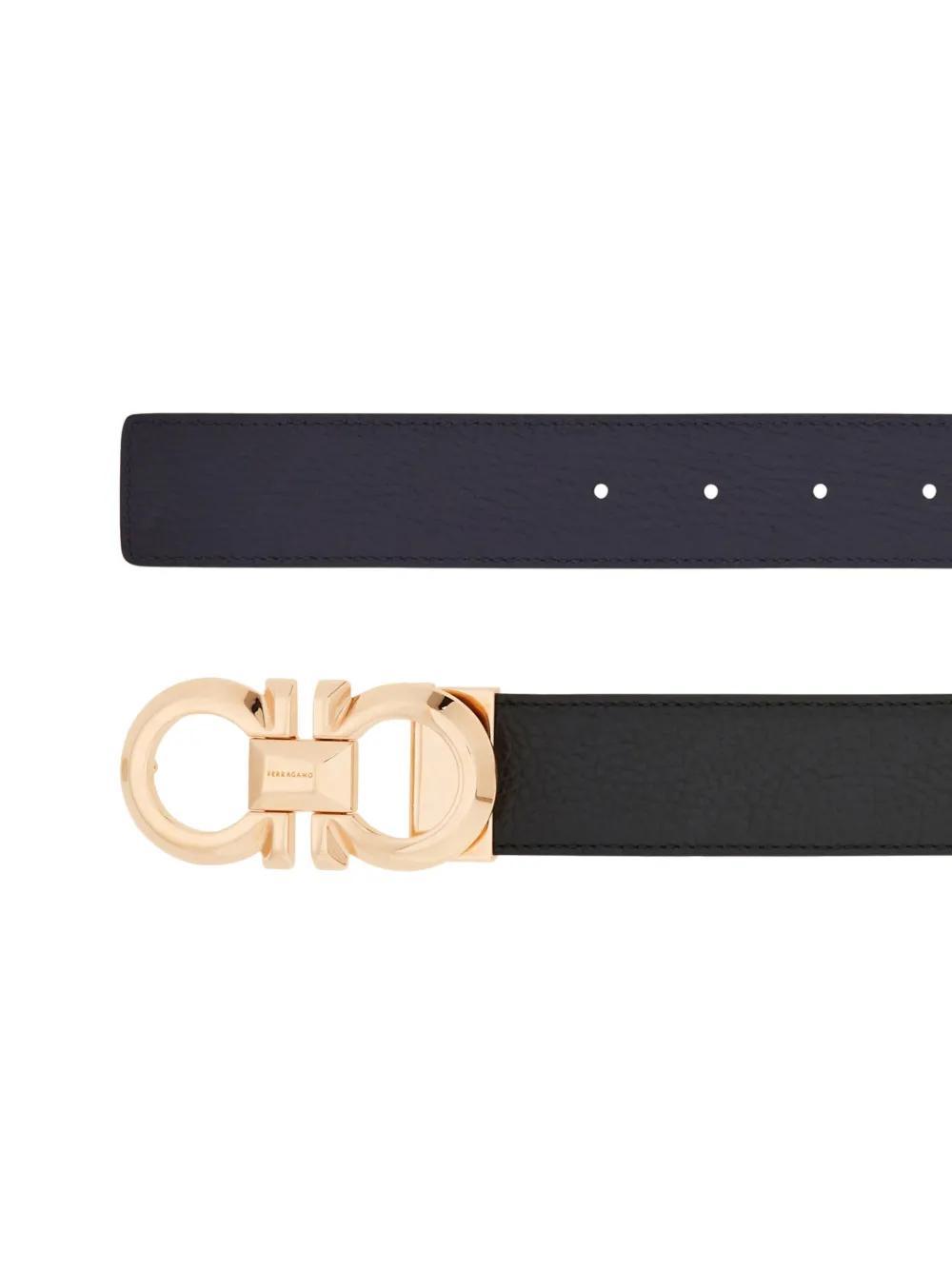 FERRAGAMO Reversible Gancini Belt In Blue Product Image