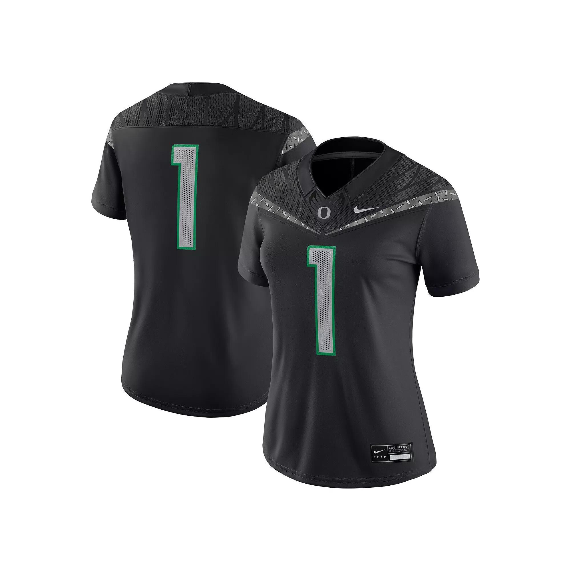 Women's Nike #1 Black Oregon Ducks Game Jersey,  Product Image