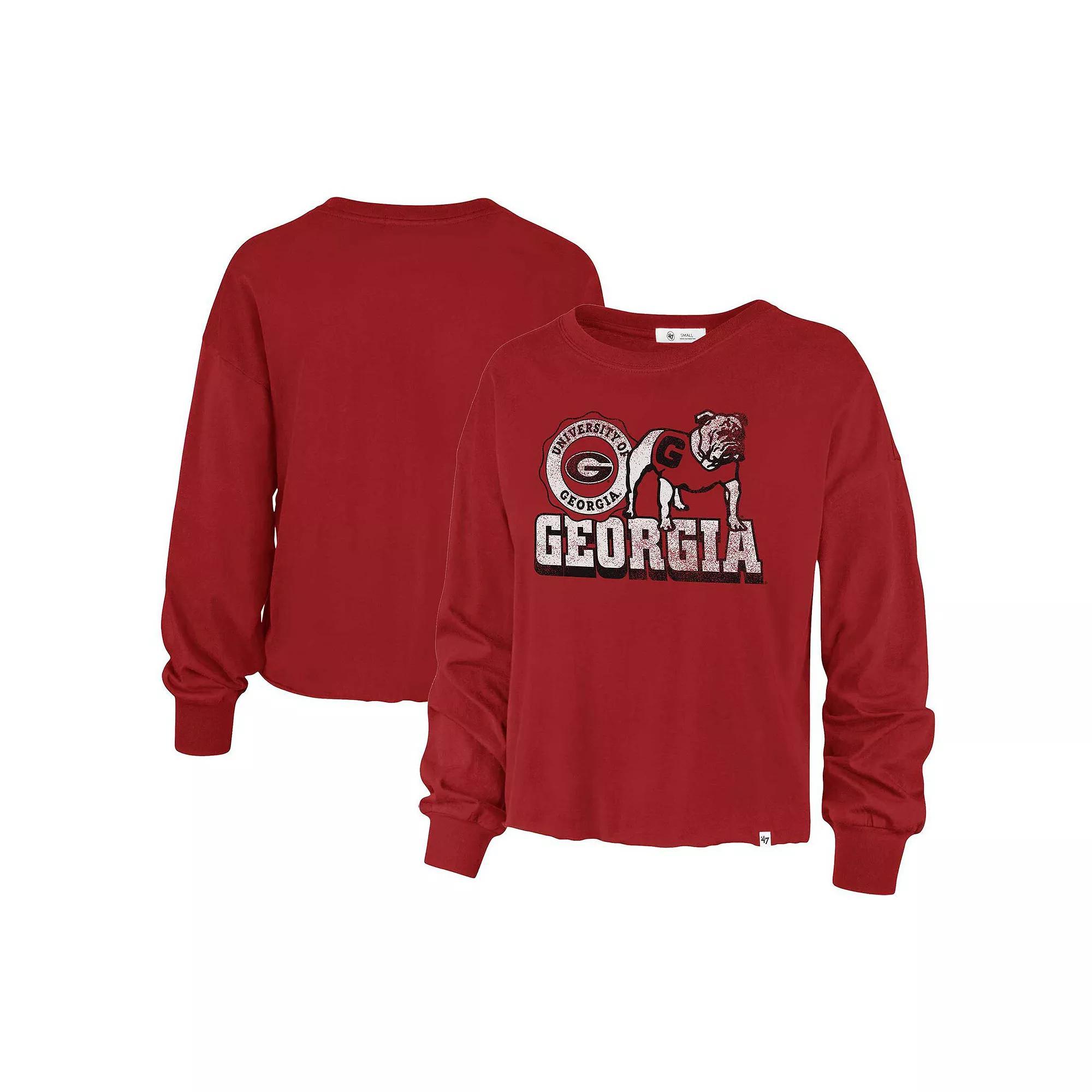 Women's '47 Red Georgia Bulldogs Bottom Line Parkway Long Sleeve T-Shirt,  Product Image