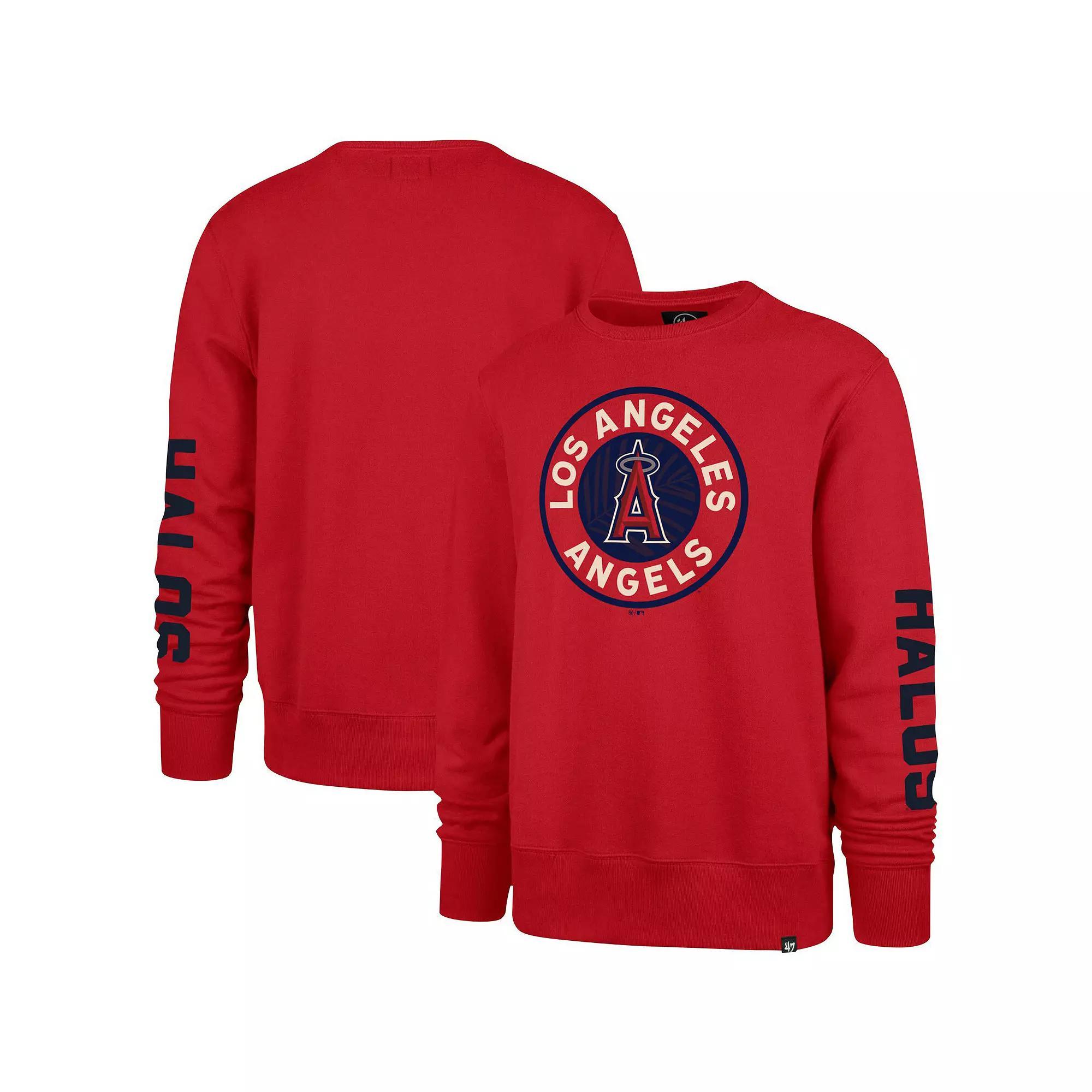 Men's '47 Red Los Angeles Angels City Connect Legend Headline Pullover Sweatshirt,  Product Image