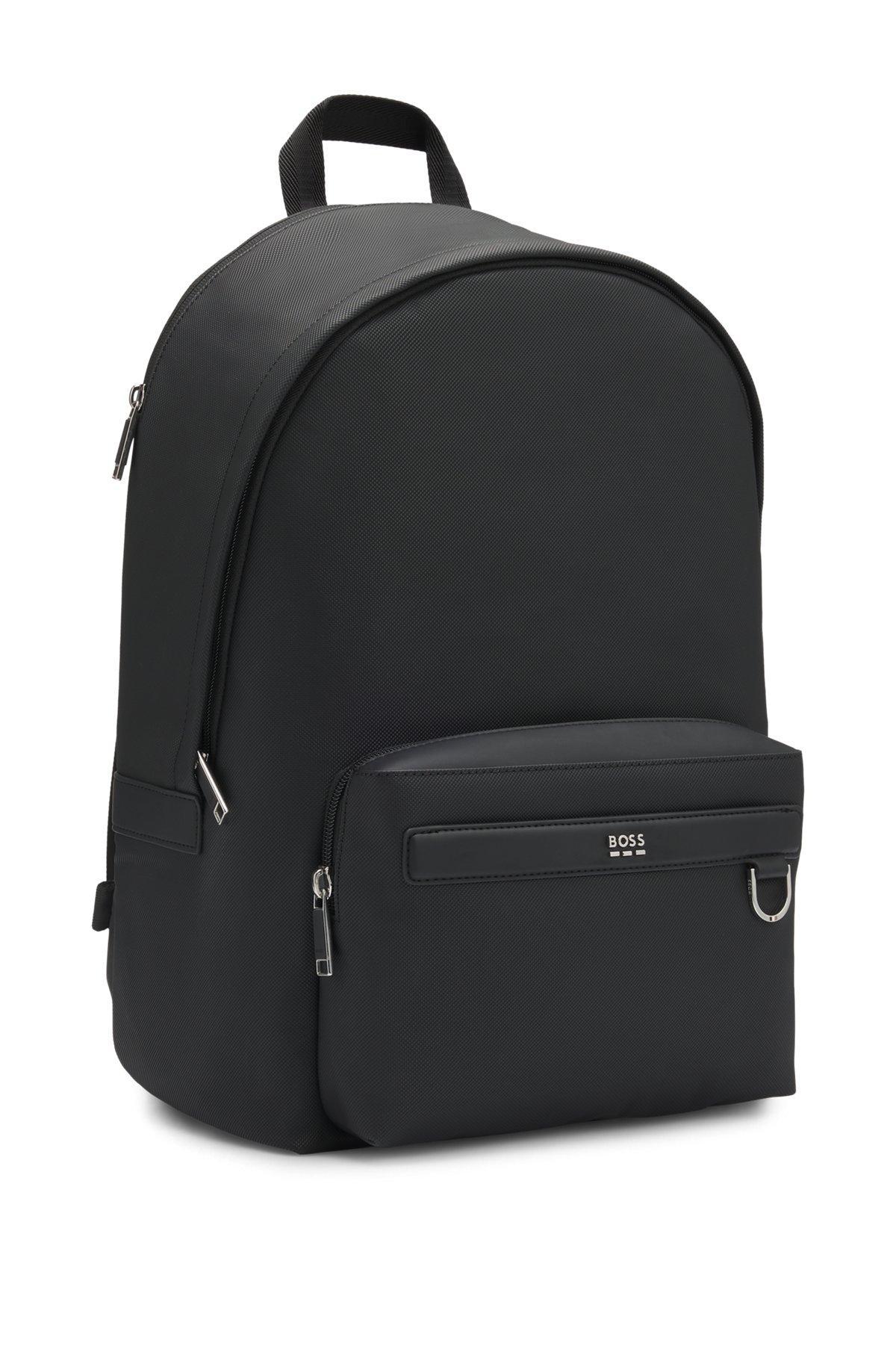 BOSS - Backpack with smooth and structured finishes - Black Product Image