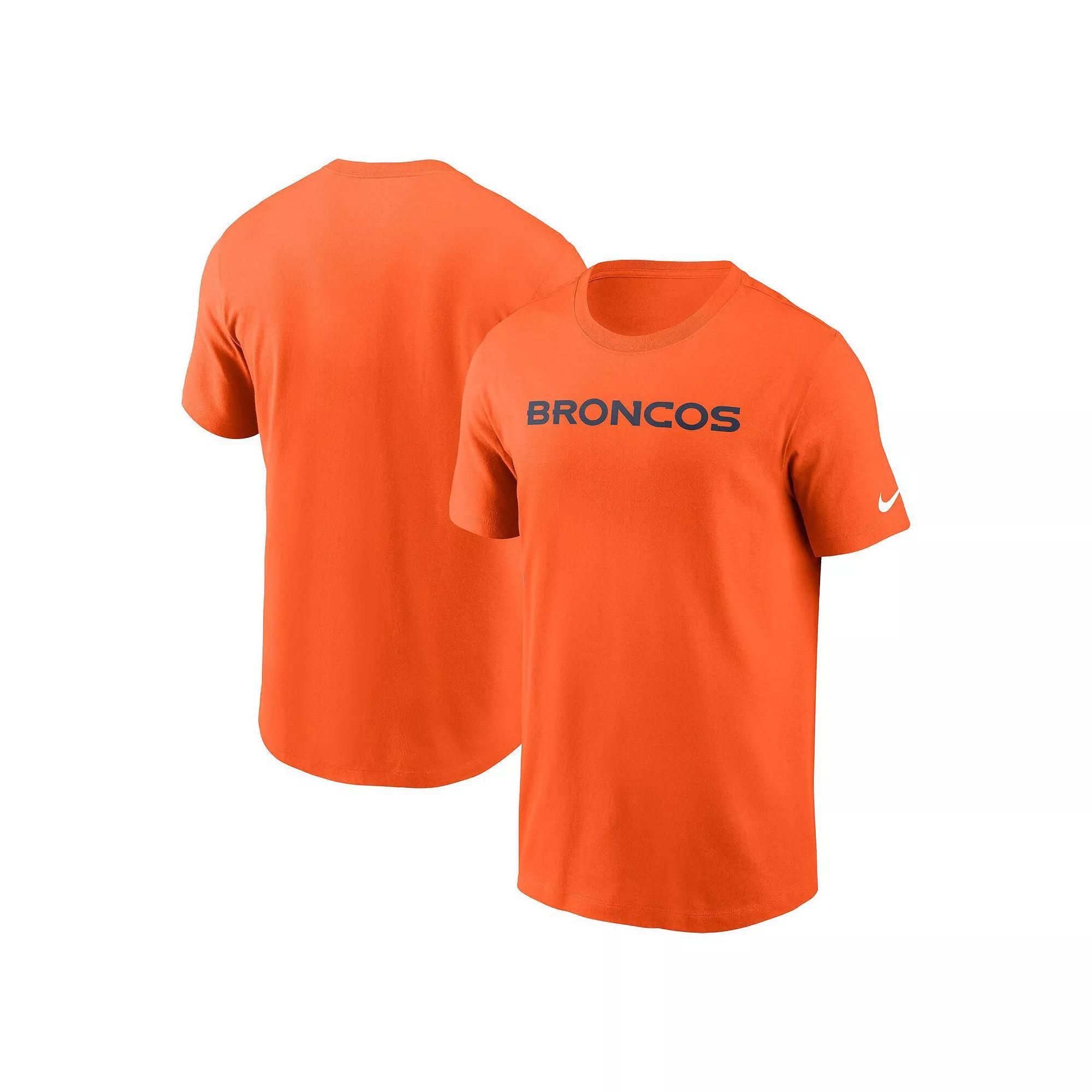 Men's Nike Orange Denver Broncos Primetime Wordmark Essential T-Shirt, Size: Medium Product Image