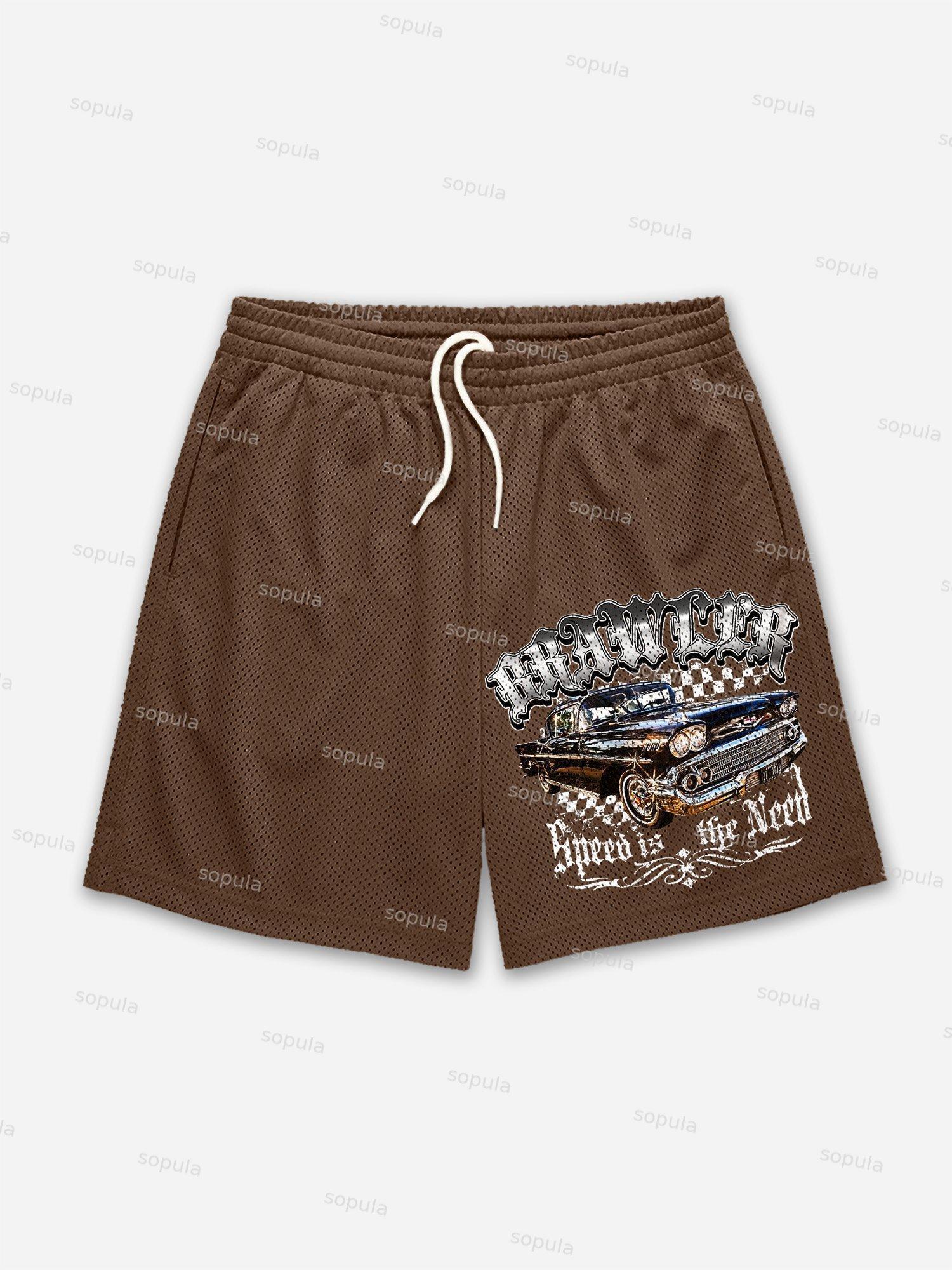 Racing Brawler Print Mesh Shorts Product Image