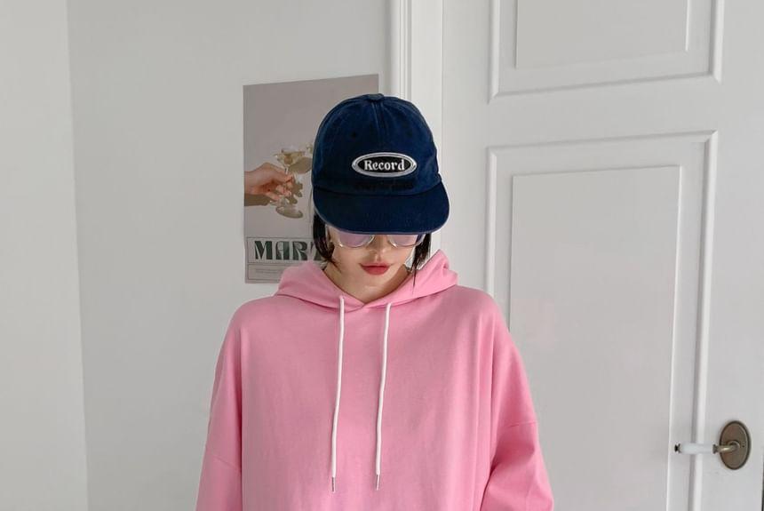 Plain Loose-Fit Hoodie Product Image