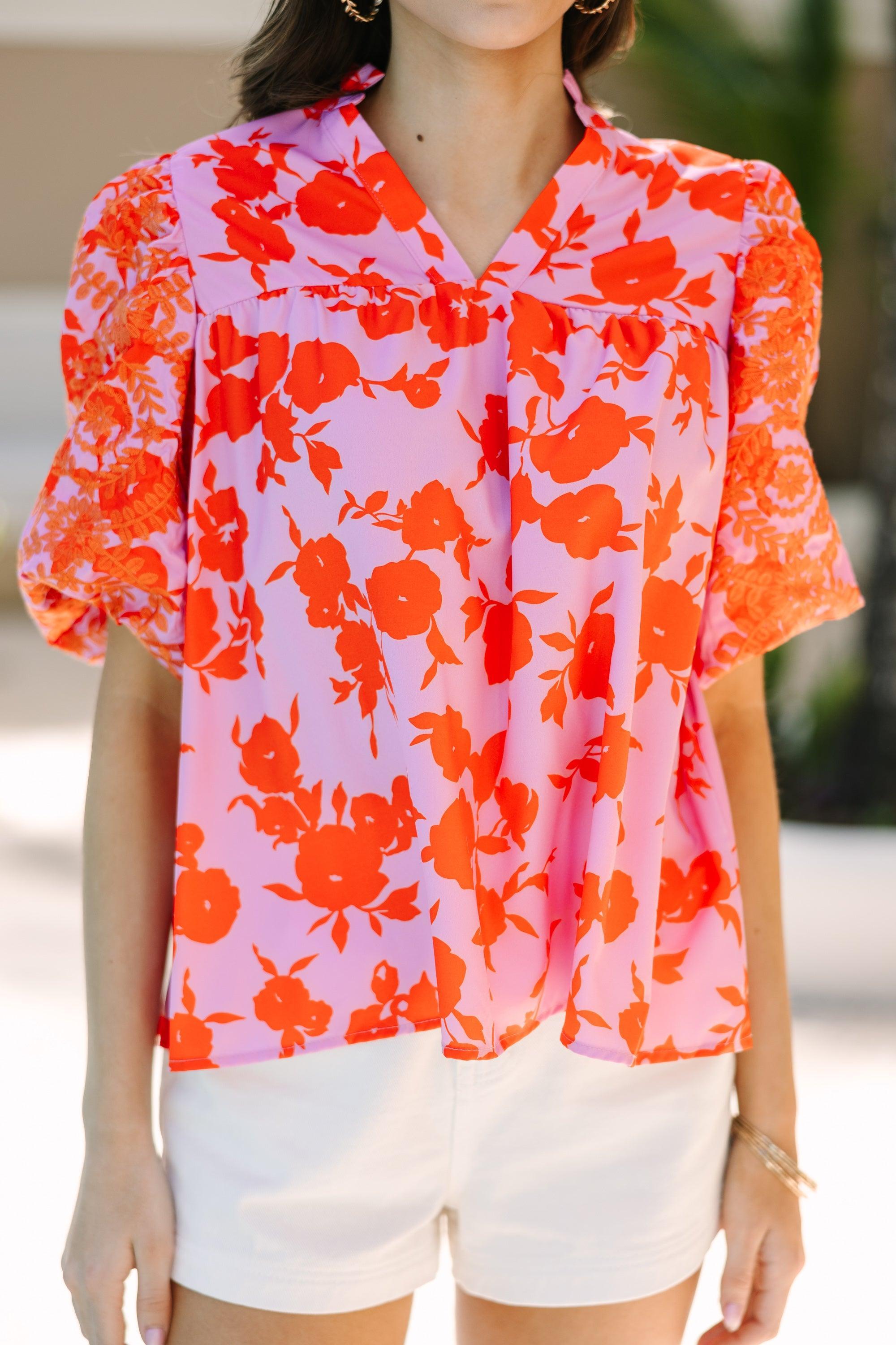 Bring Your Joy Pink Floral Blouse Female Product Image