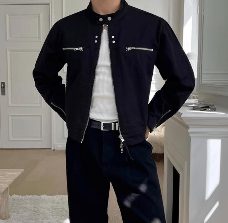 RT No. 12318 BLACK ZIPPER BIKER JK Product Image