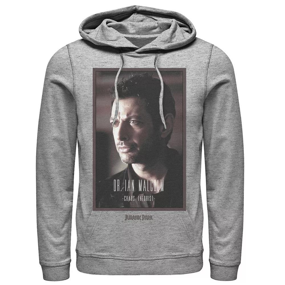 Men's Jurassic Park Dr. Ian Malcolm Chaos Theorist Pullover Hoodie, Size: Medium, Athletic Grey Product Image