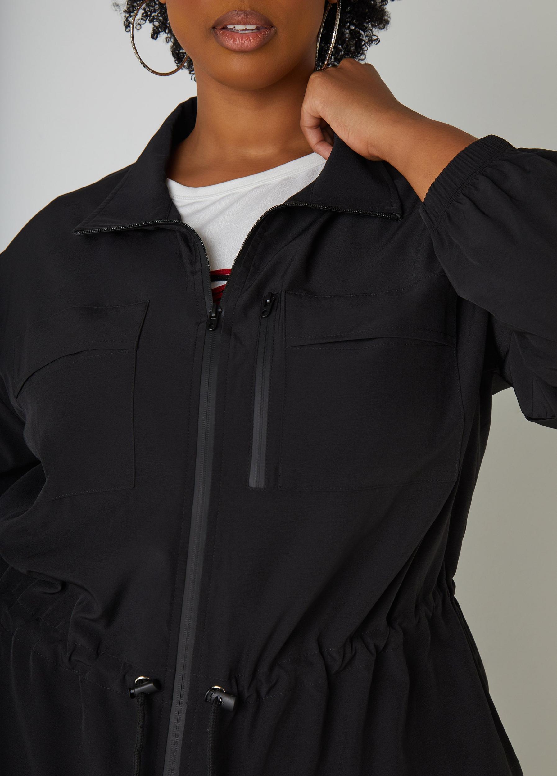 Zip Front Drawstring Jacket Product Image