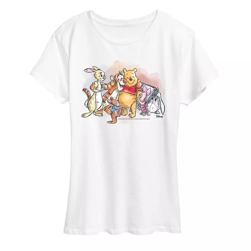 Disney's Winnie The Pooh Women's Watercolor Graphic Tee,  Product Image