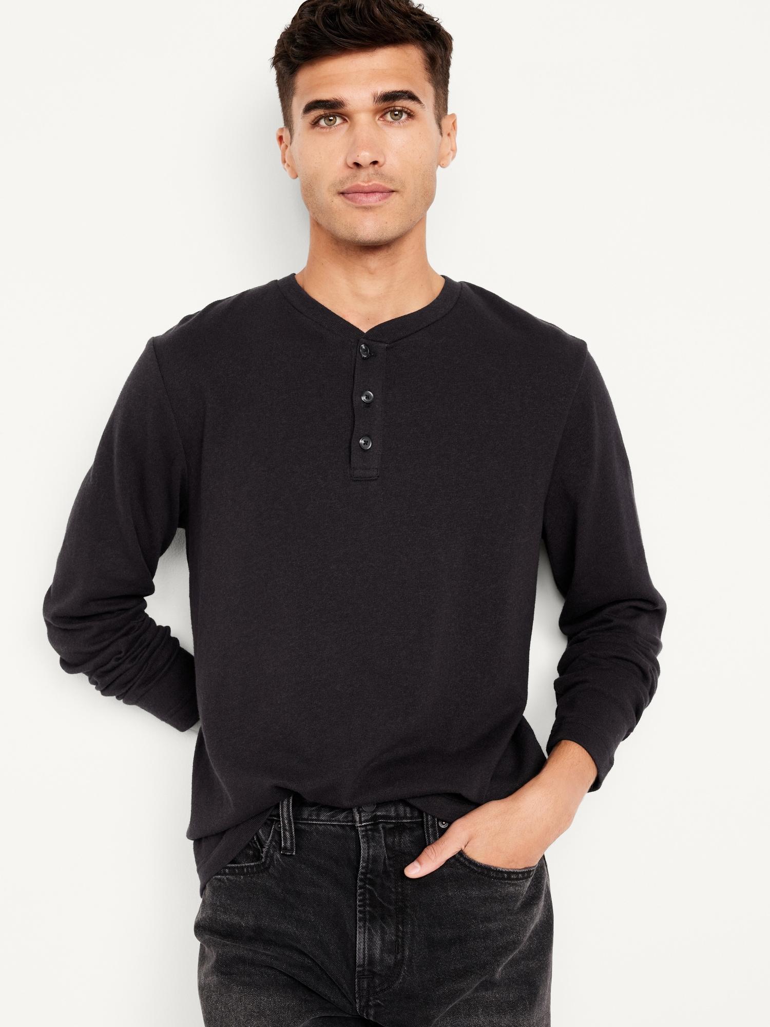 Long-Sleeve Henley T-Shirt Product Image