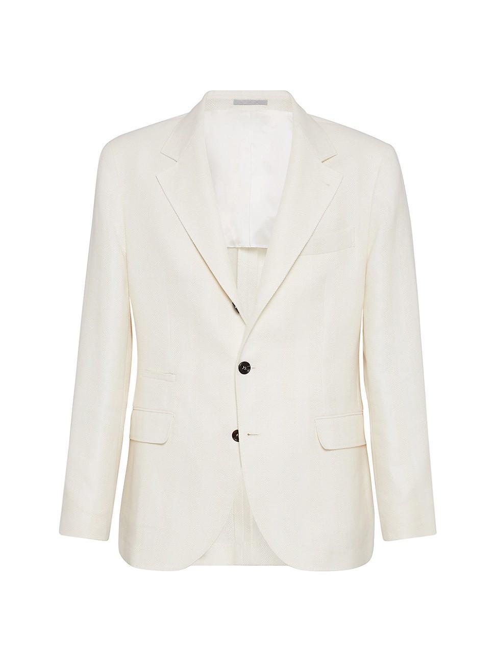 Mens Textured Stripe Diagonal Deconstructed Blazer Product Image