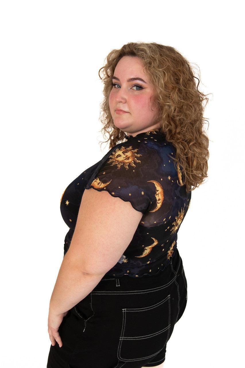 Extended Sizes Celestial Mesh Tee Product Image