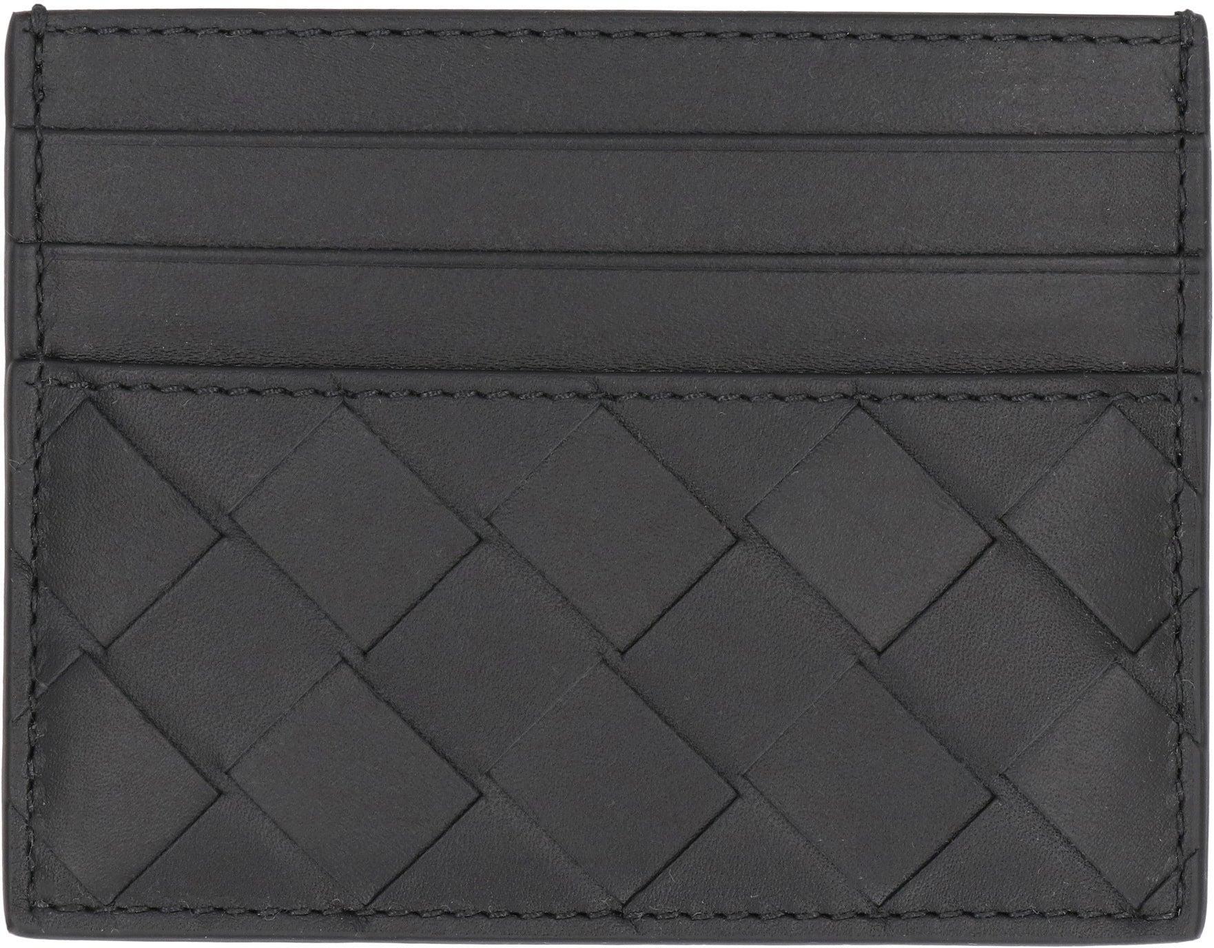 BOTTEGA VENETA Intrecciato Card Case In Black Product Image