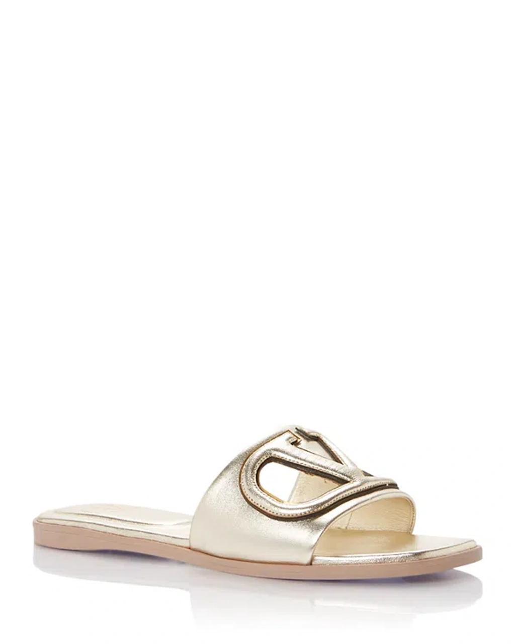 Vlogo Cutout Slide Sandal In Platino Product Image