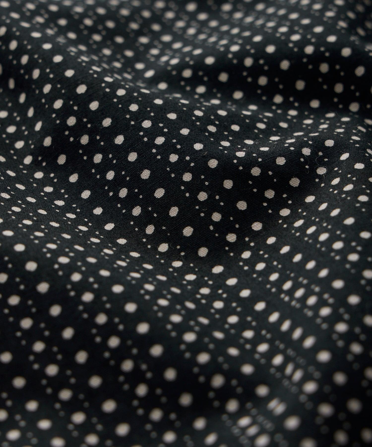 Japanese Long-Sleeve Popover Shirt in Black Dot Product Image