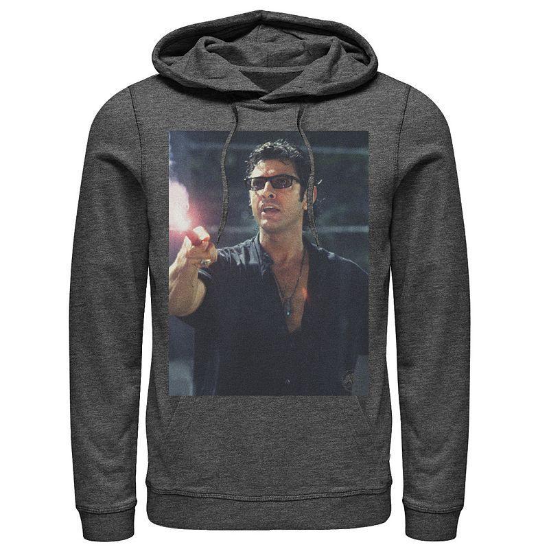 Mens Jurassic Park Ian Malcolm Road Flare Photo Hoodie Grey Heather Product Image