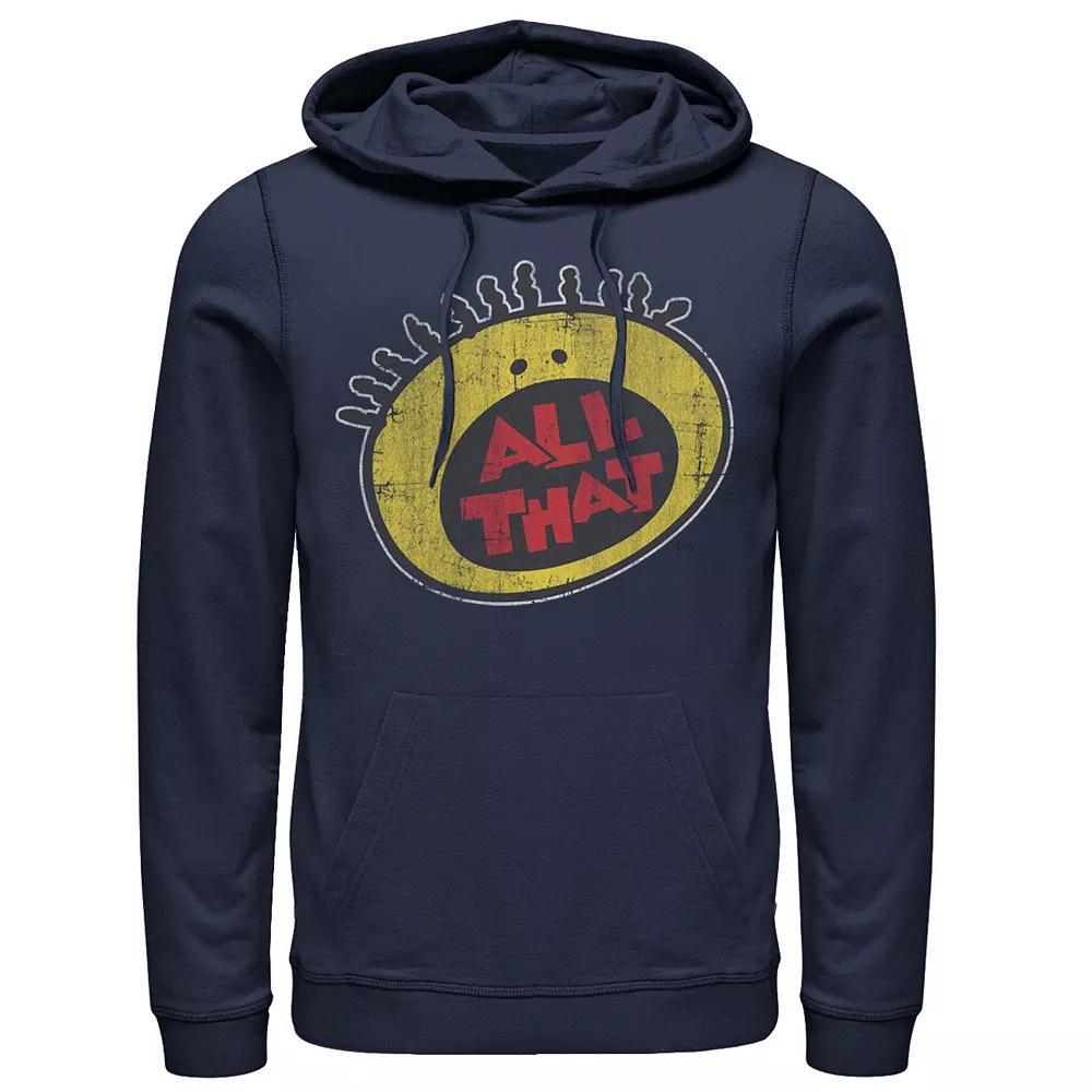 Men's Nickelodeon All That Classic Vintage Face Logo Title Hoodie, Size: Small, Blue Product Image