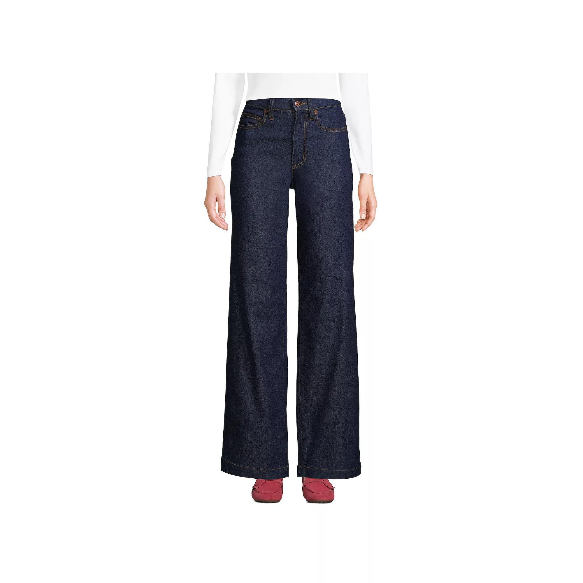 Women's Lands' End High-Rise Wide Leg Jeans,  Product Image