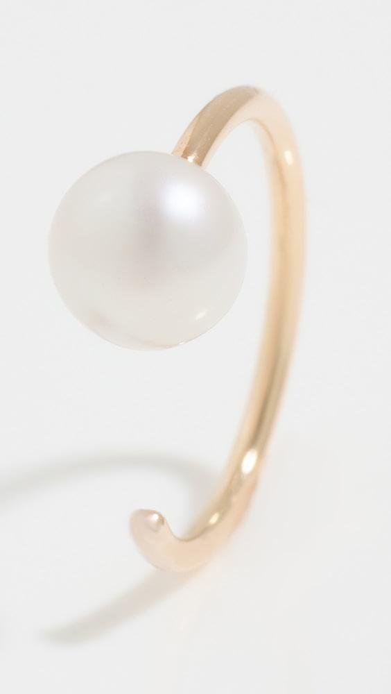 Zoe Chicco 14k Gold Reversible Pearl Huggie Hoop Earrings | Shopbop Product Image