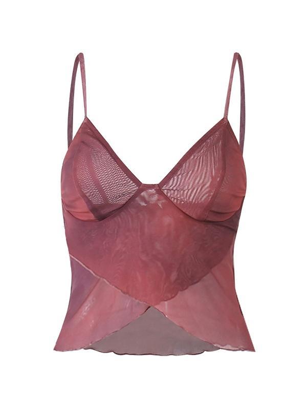 Cross Over Mesh Crop Cami Top Product Image