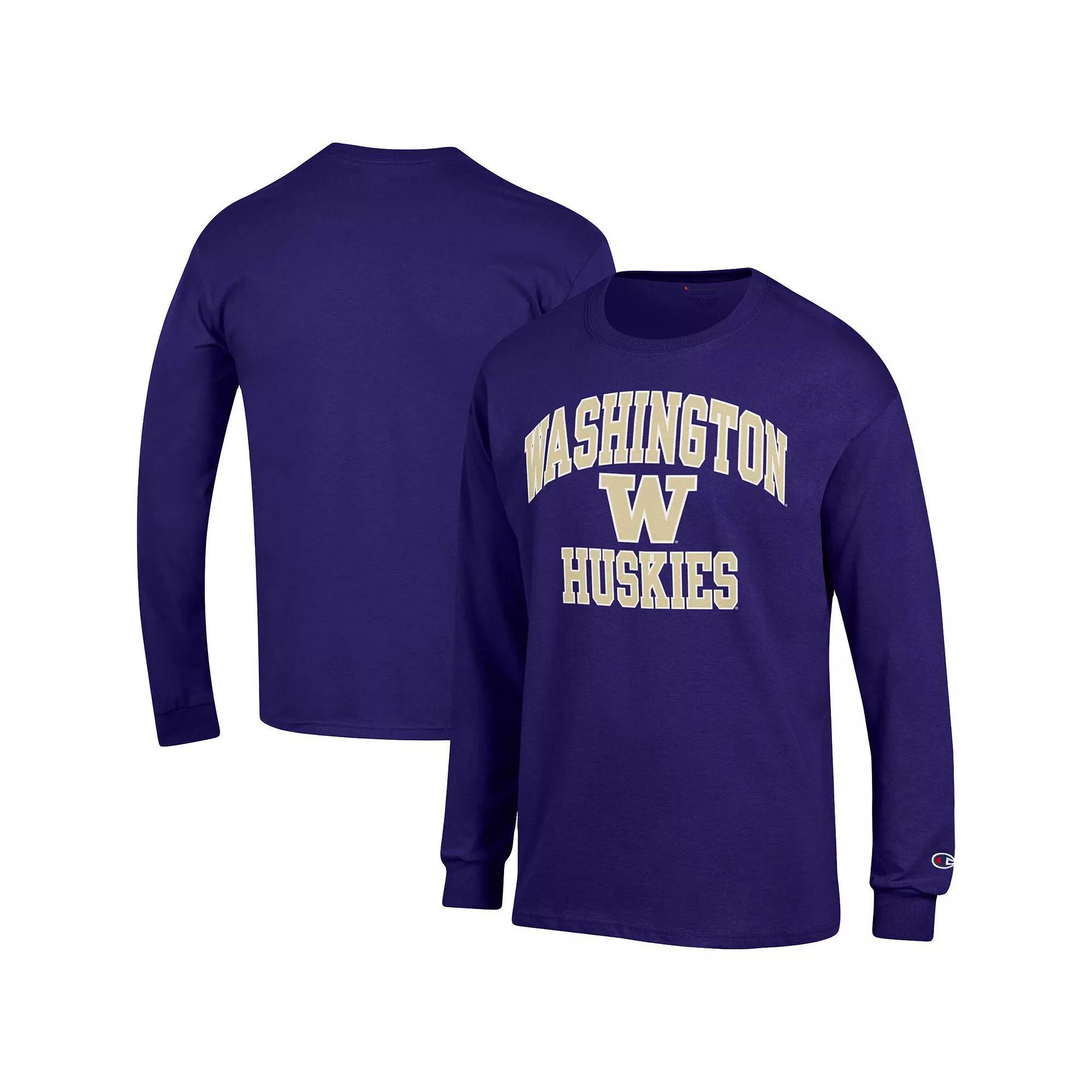 Men's Champion Purple Washington Huskies High Motor Long Sleeve T-Shirt,  Product Image