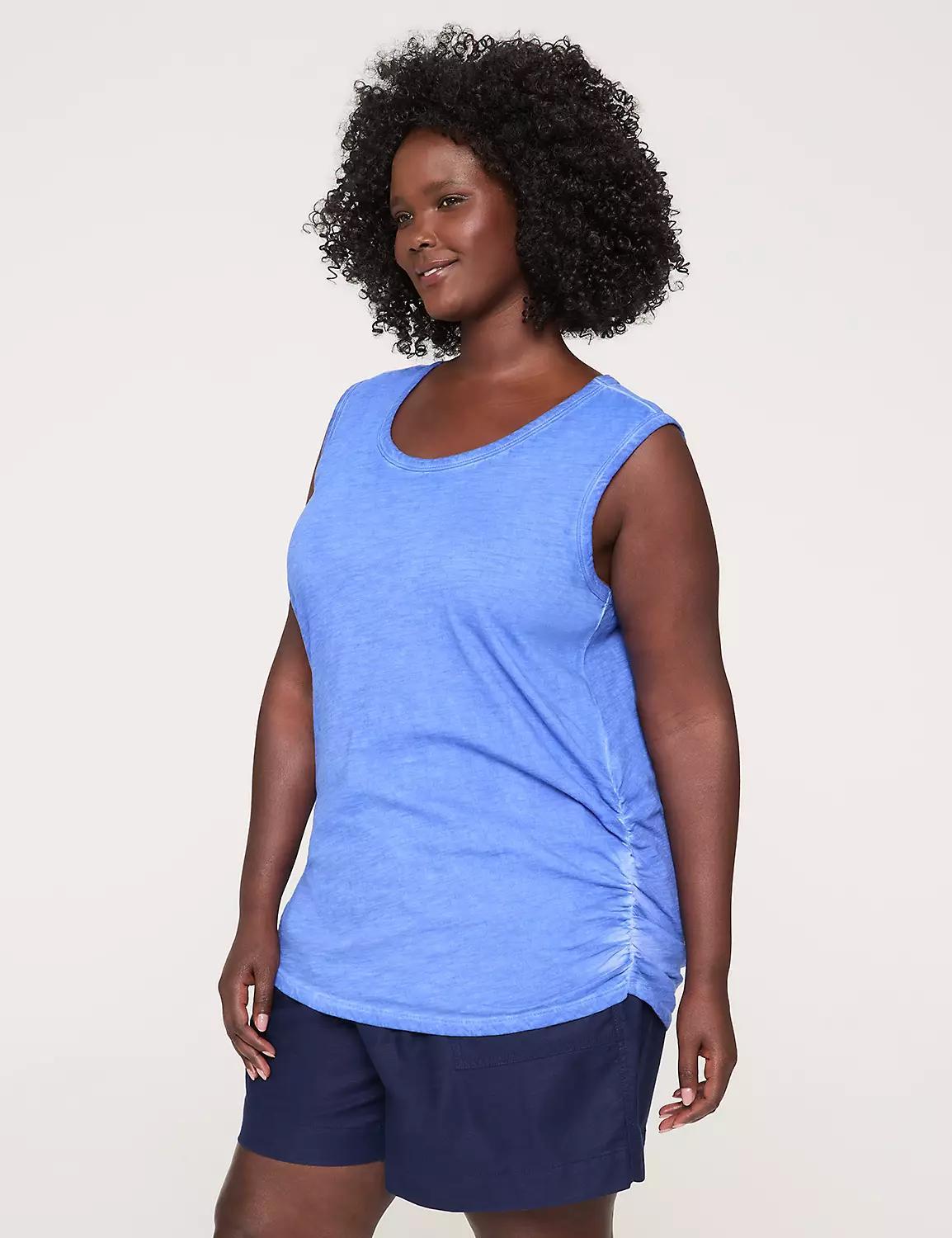 Scoop-Neck Side-Ruched Tank Product Image