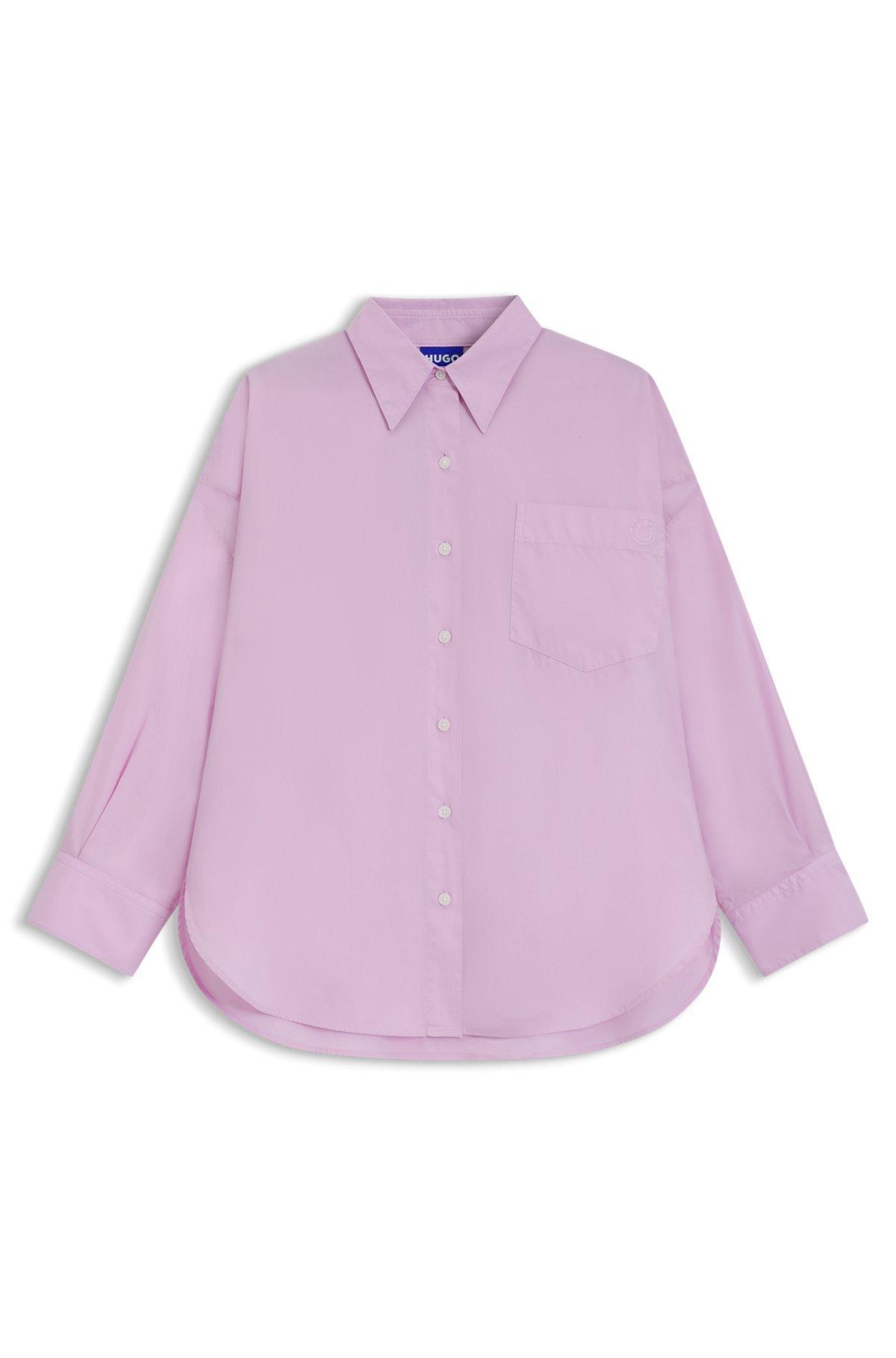 Oversize-fit blouse in cotton poplin Product Image