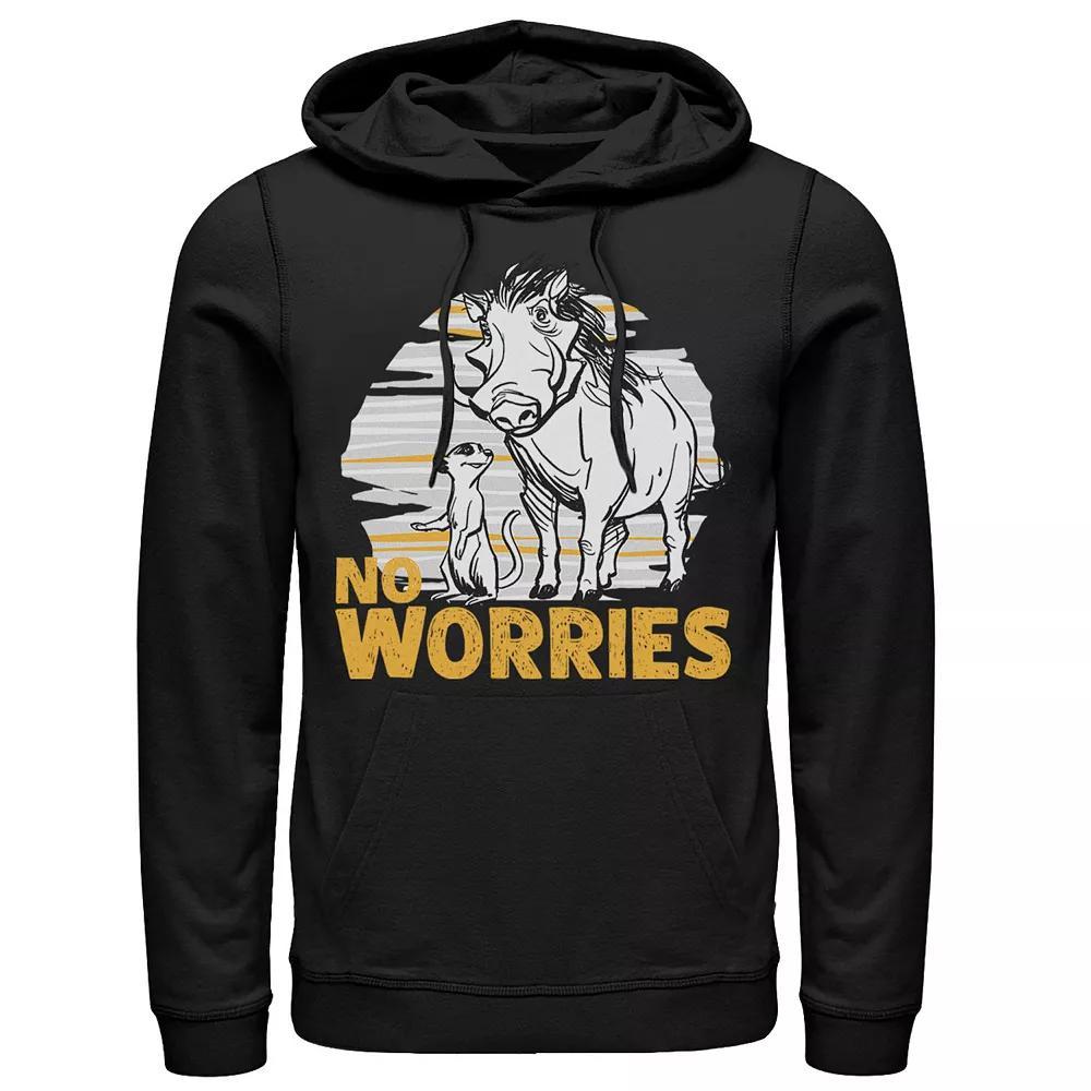 Disney's The Lion King Live Action Timon Pumbaa No Worries Men's Pullover Hoodie,  Product Image