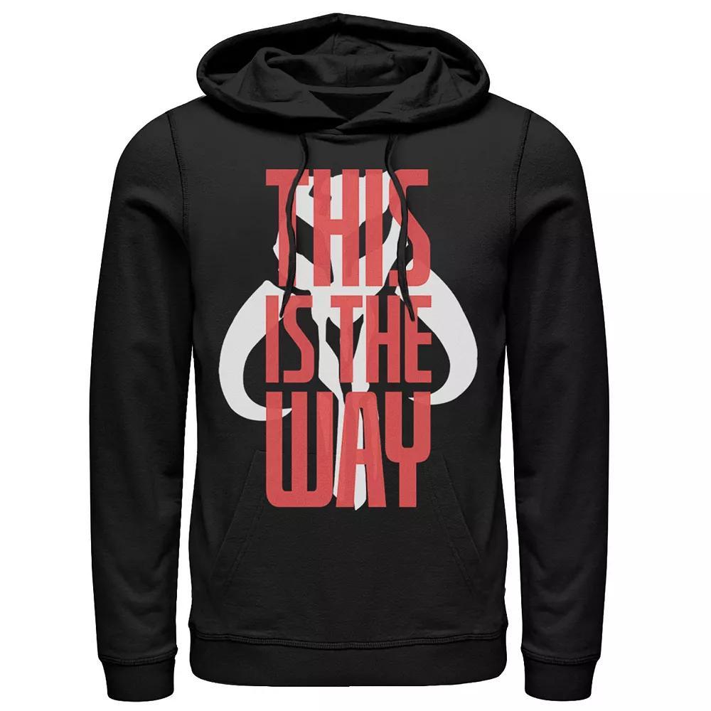 Men's Star Wars The Mandalorian This Is The Way Red Text Overlay Hoodie, Size: Medium, Black Product Image